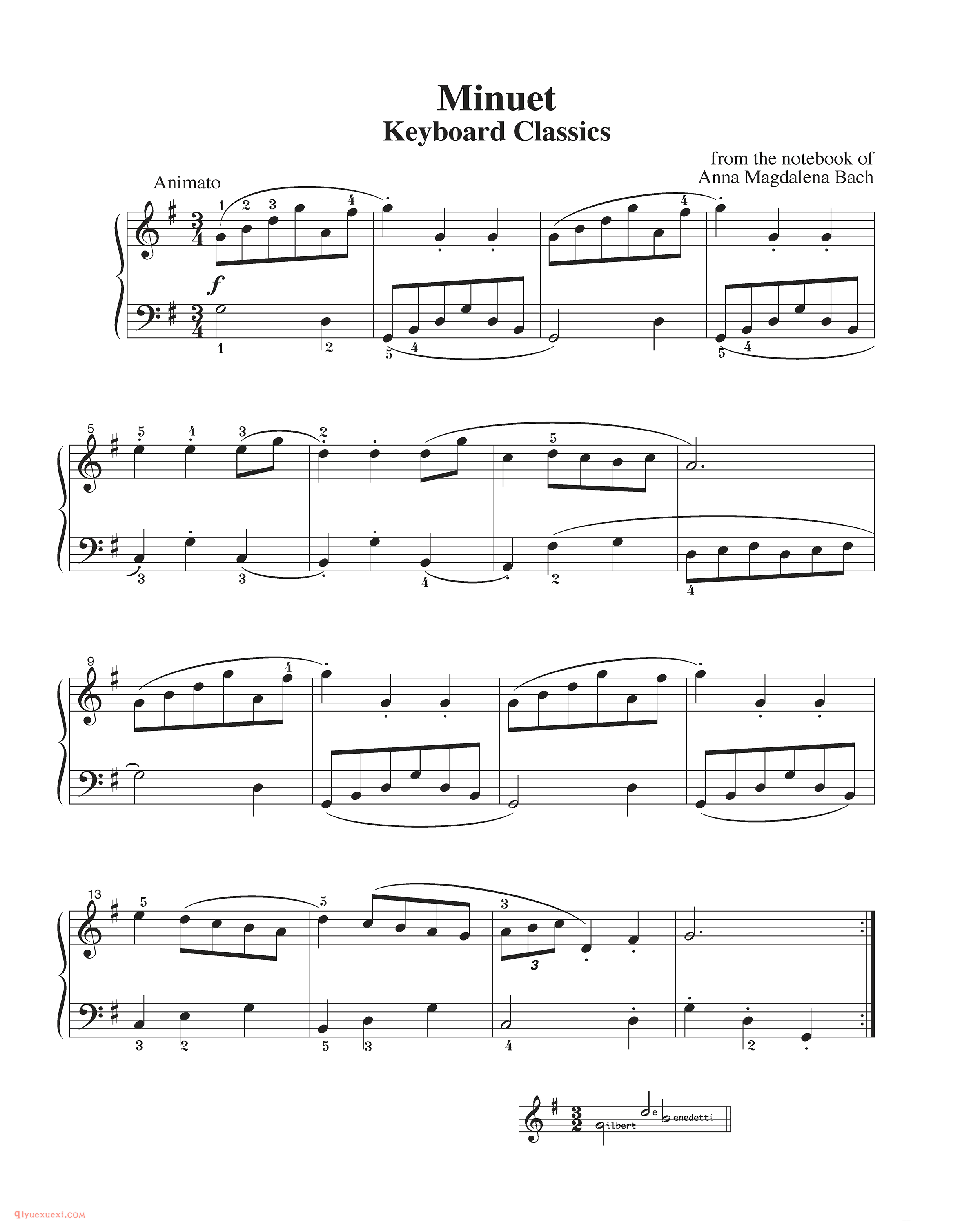 Minuet_钢琴中级练习曲