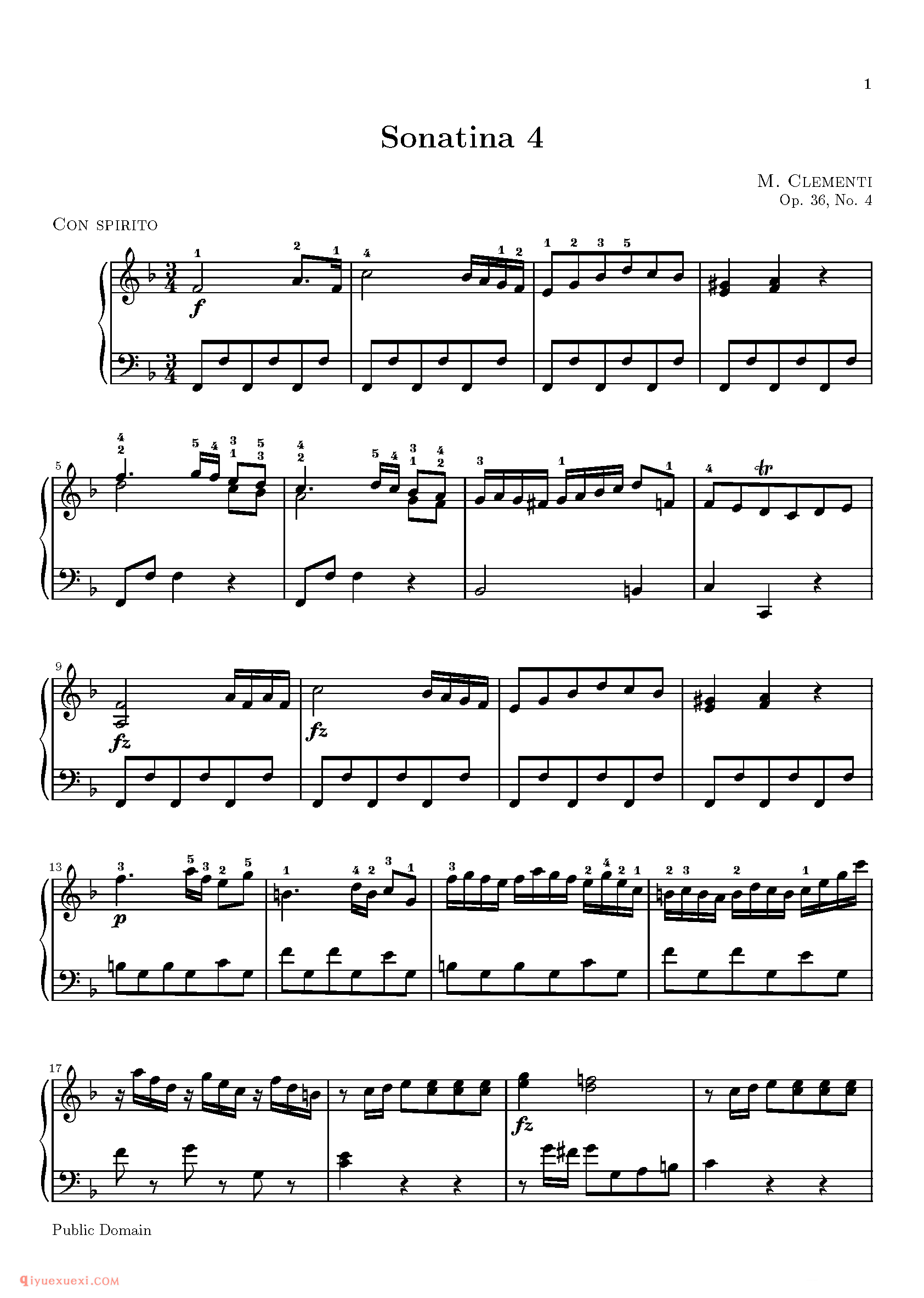 Sonatina 4_钢琴中级练习曲