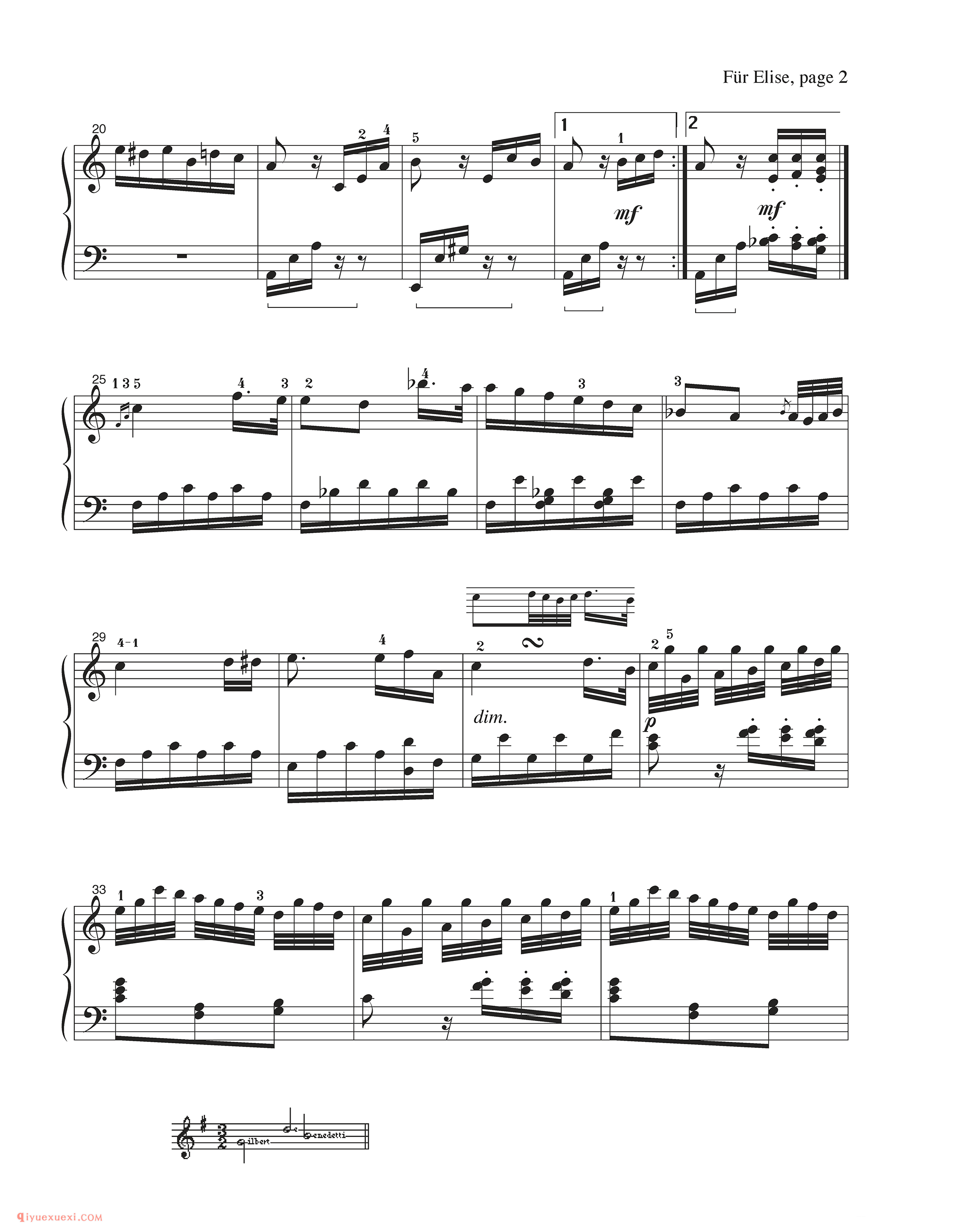 Fiir Elise_钢琴中级练习曲