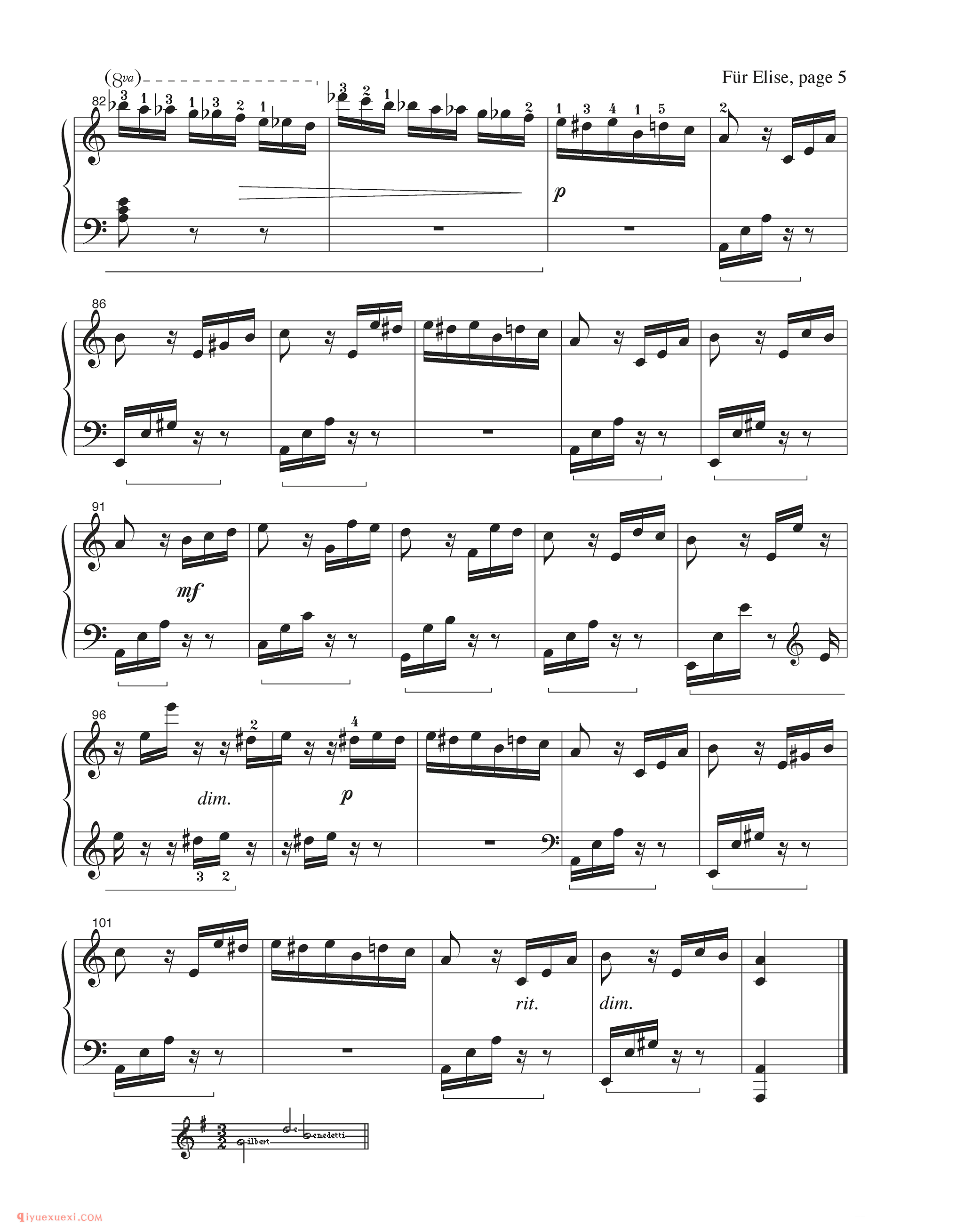 Fiir Elise_钢琴中级练习曲