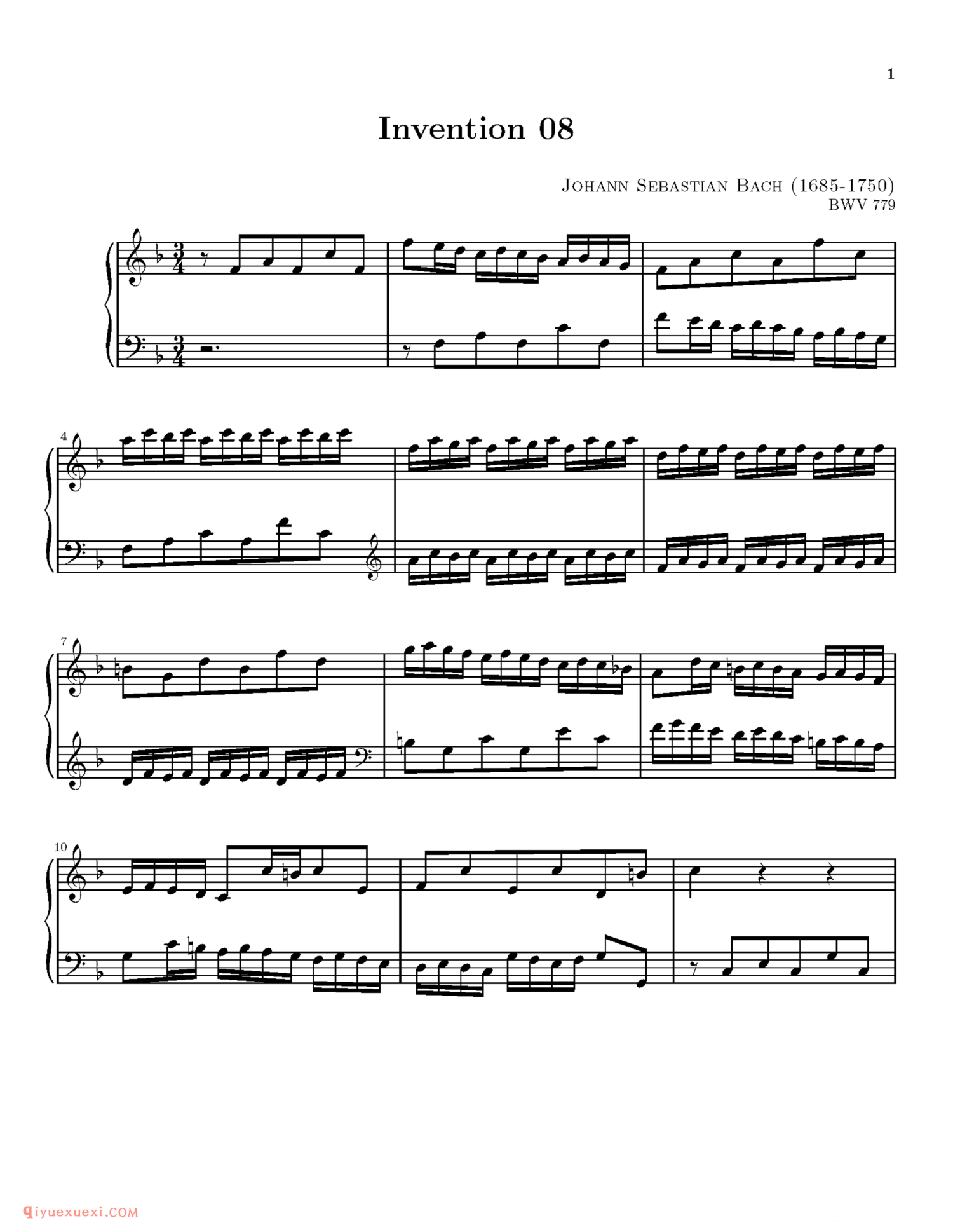 Invention 08_钢琴中级练习曲