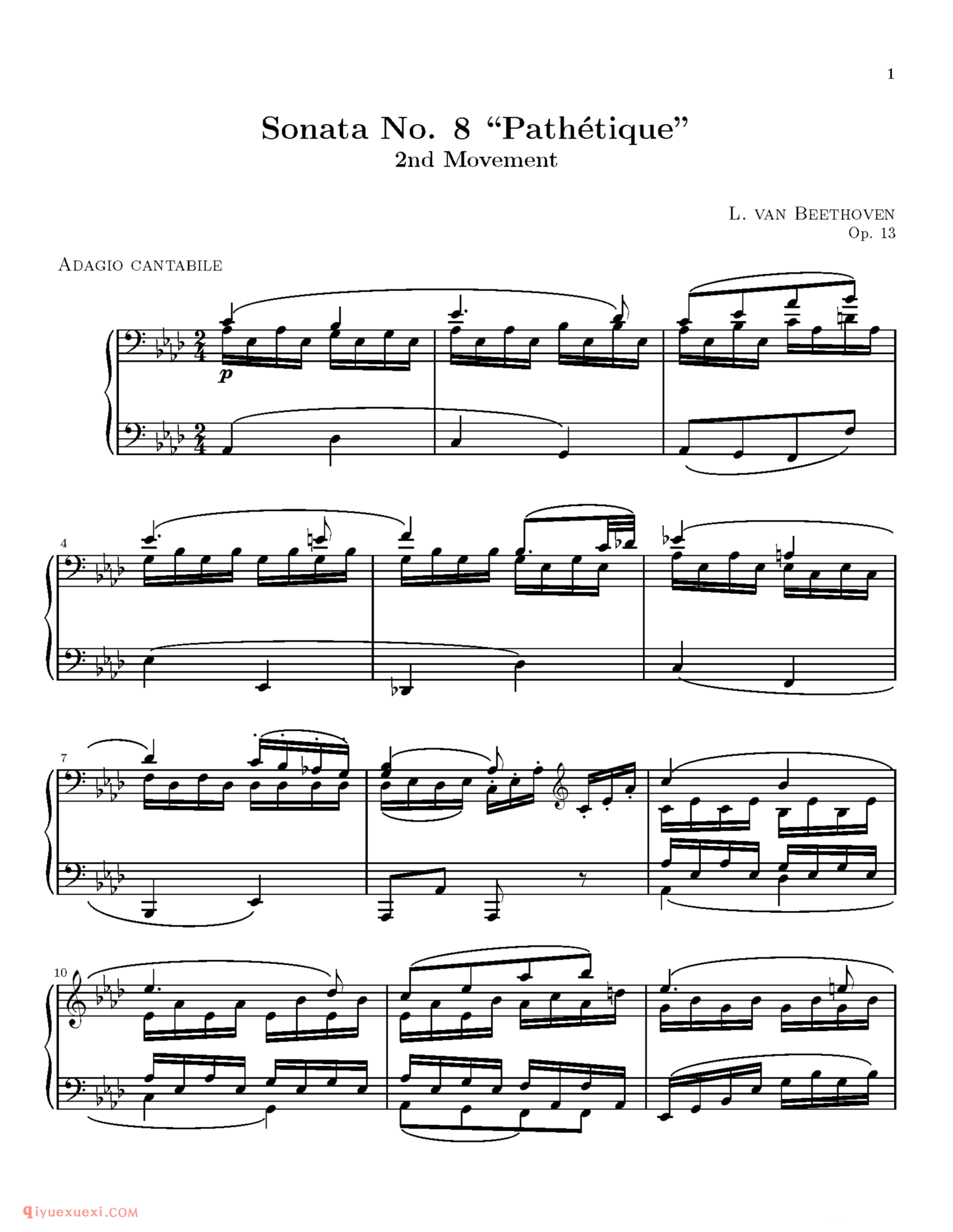 Sonata No.8 “Pathetique”_钢琴中级练习曲