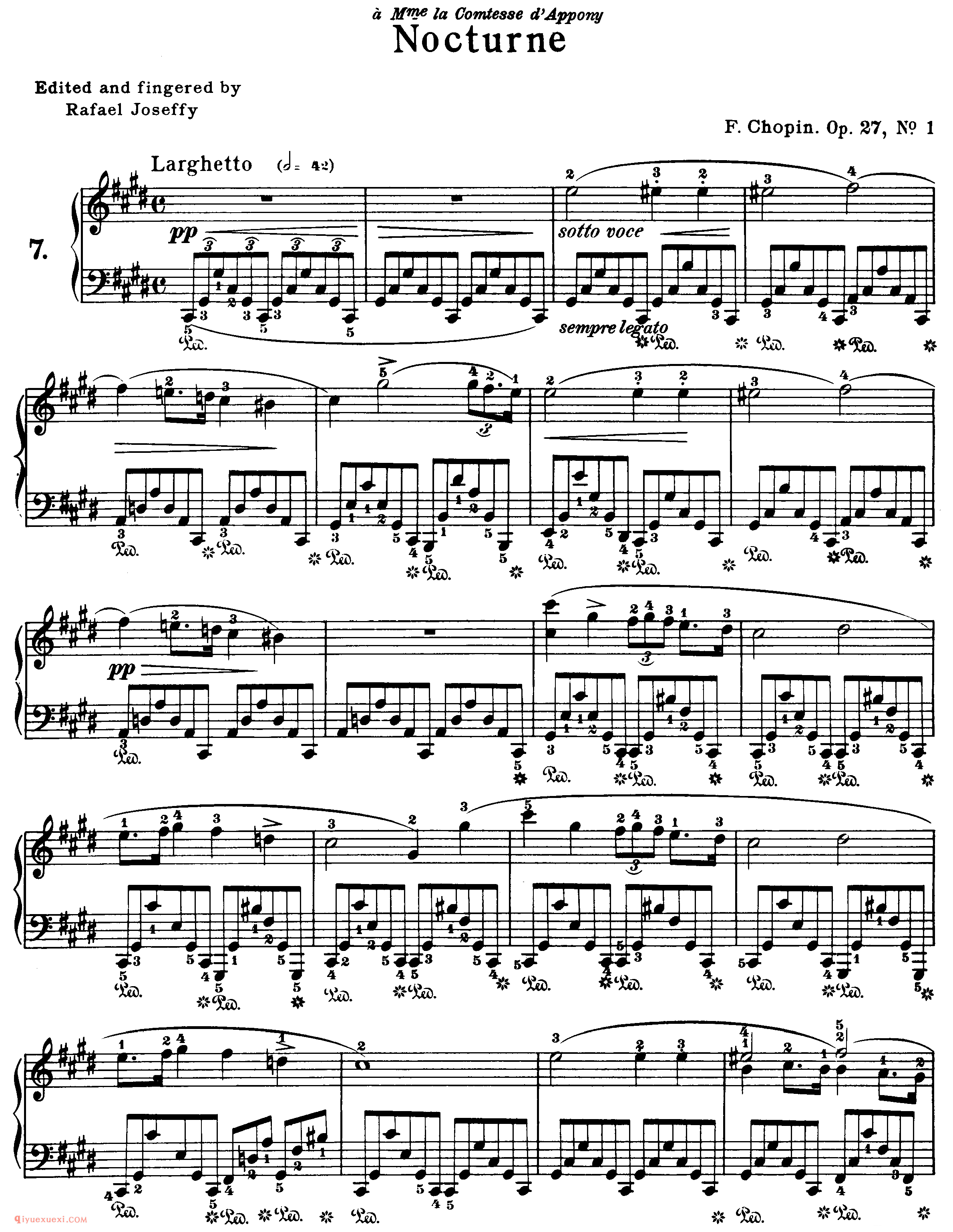 nocturne op.27,no.1_升c小调_夜曲_肖邦钢琴谱