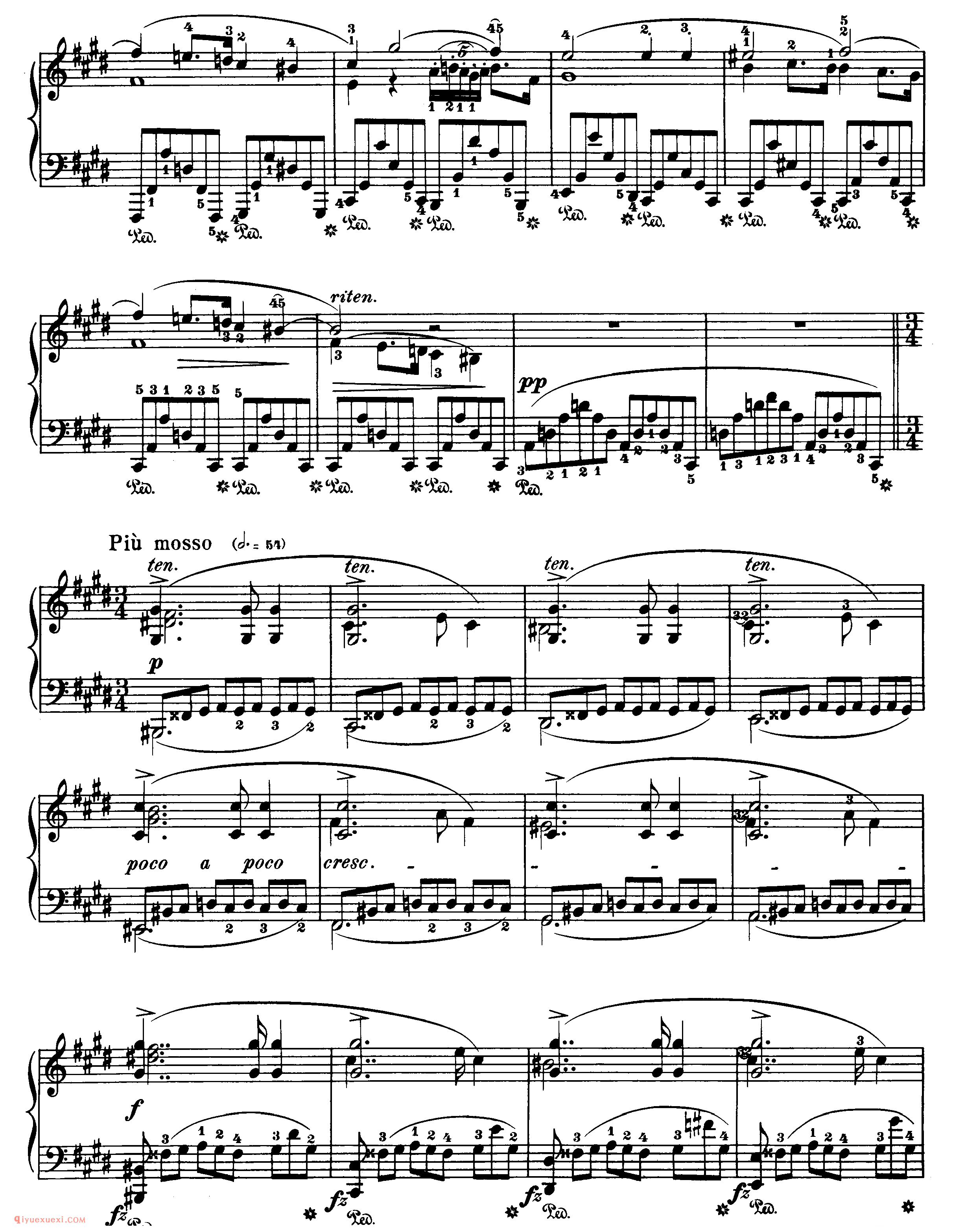 nocturne op.27,no.1_升c小调_夜曲_肖邦钢琴谱