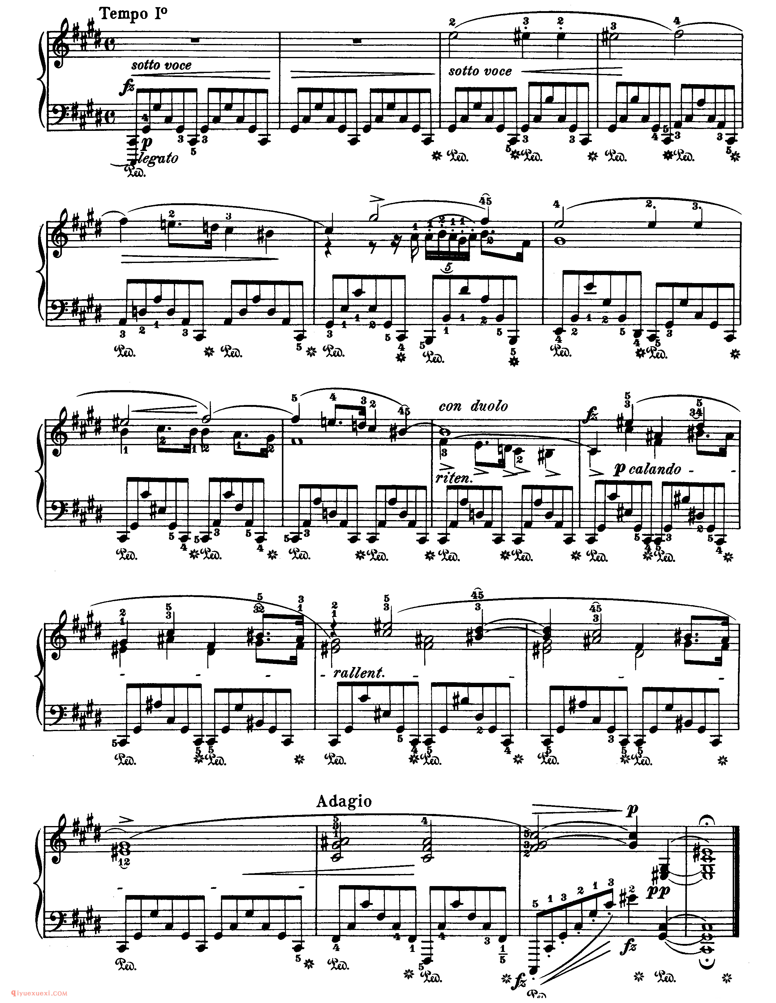 nocturne op.27,no.1_升c小调_夜曲_肖邦钢琴谱