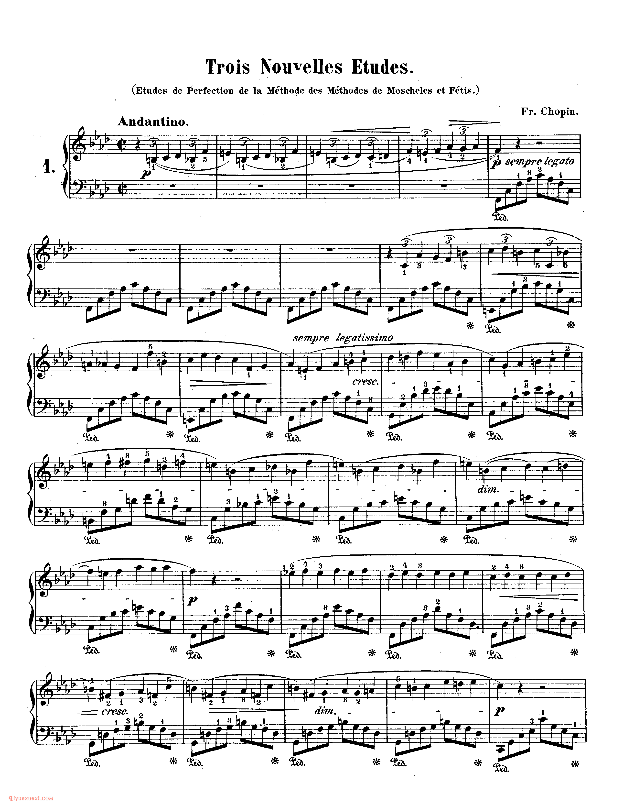 肖邦三首新练习曲 Trois Nouvelles Etudes_练习曲_肖邦钢琴谱