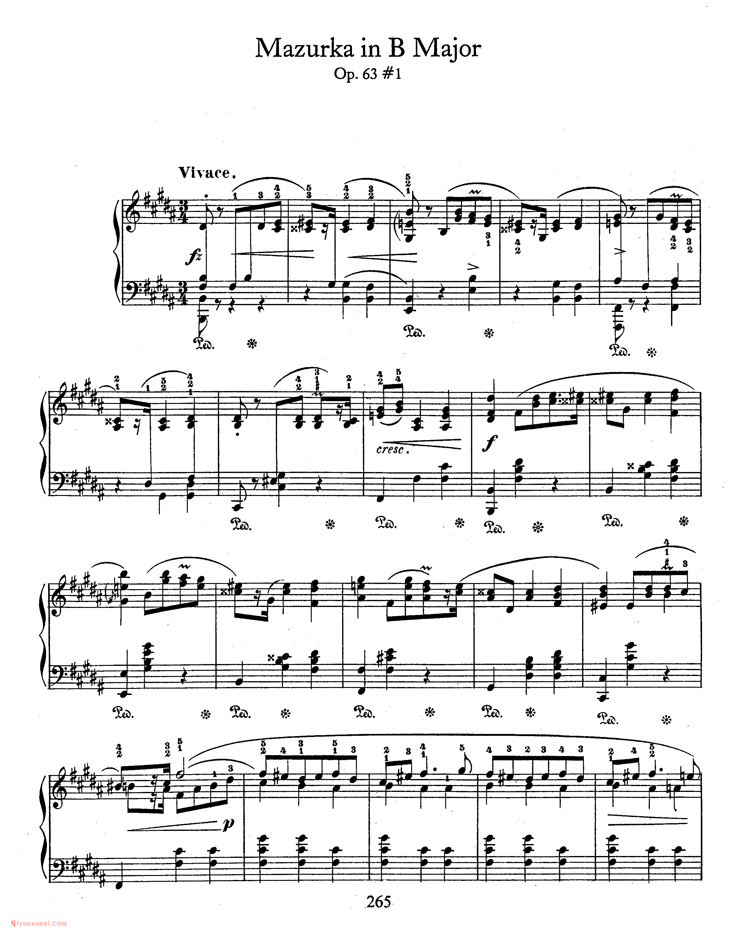 3 Mazurkas, Op 63-1-2-3_玛祖卡_肖邦钢琴谱