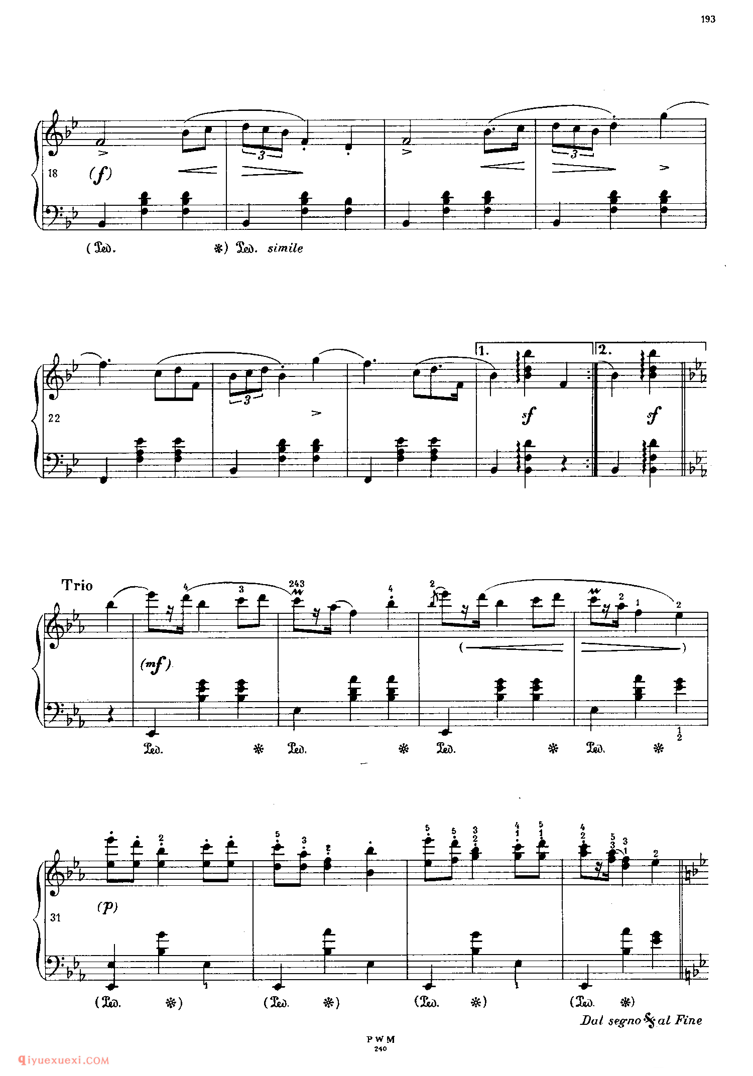Mazurka in B-flat Major ,作于1832年6月24日_玛祖卡遗作(未编号)_肖邦钢琴谱