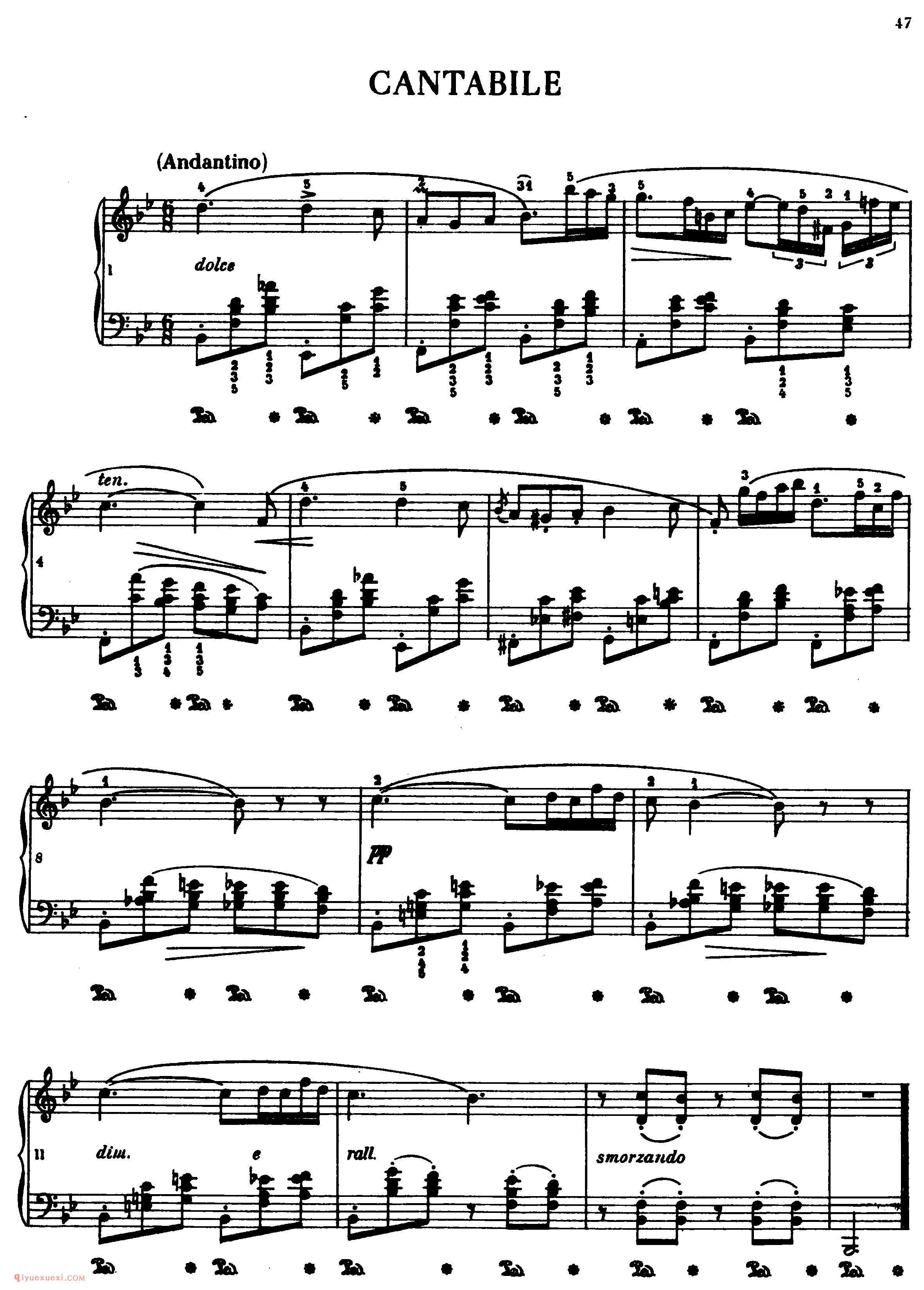 Cantabile_肖邦钢琴谱