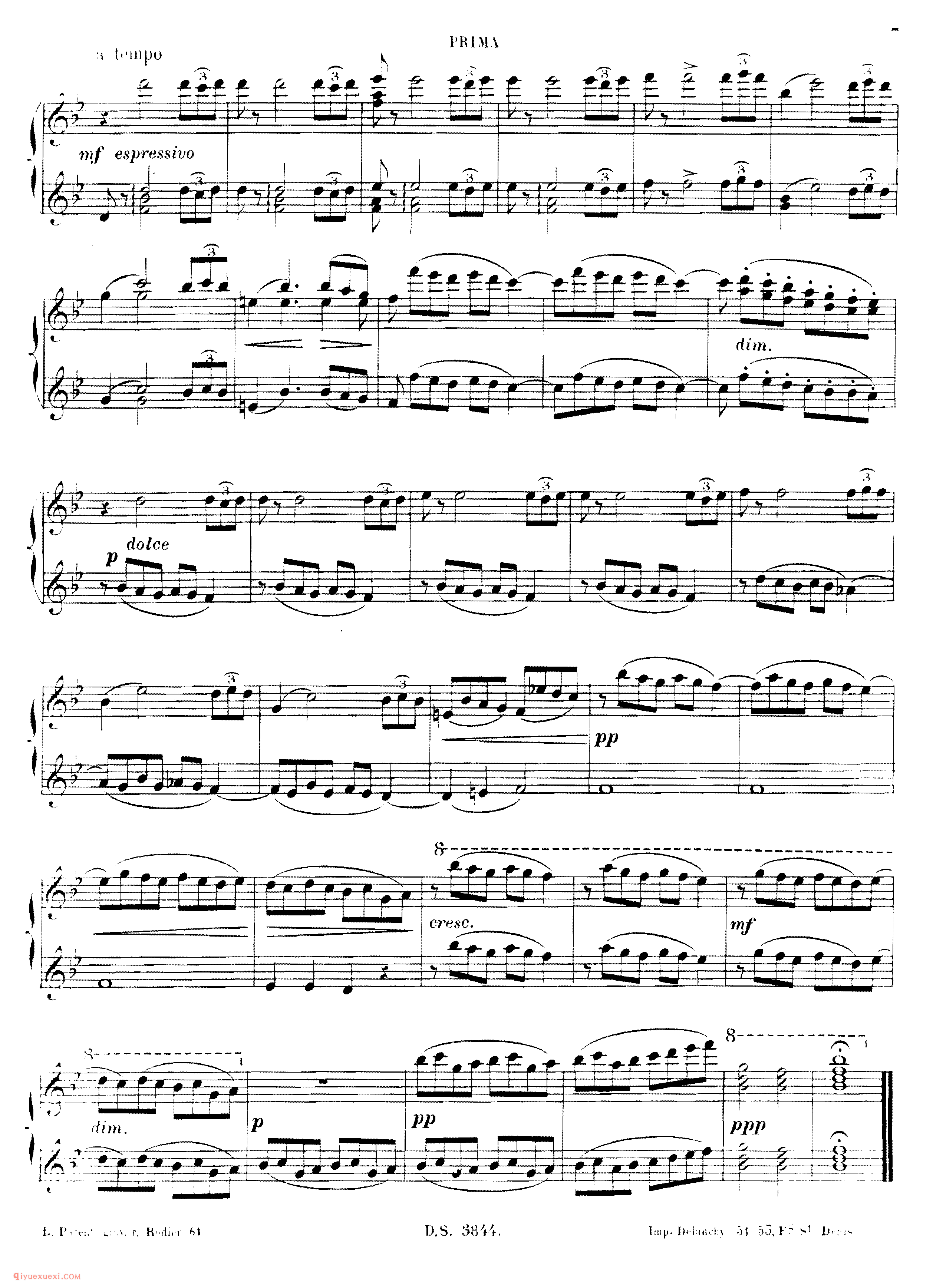 纪念册一页 Saint-Saens - Feuillet d Album Op.81 - 4 hands_圣桑钢琴谱