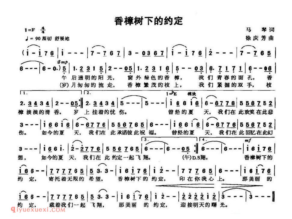 香樟树下的约定简谱