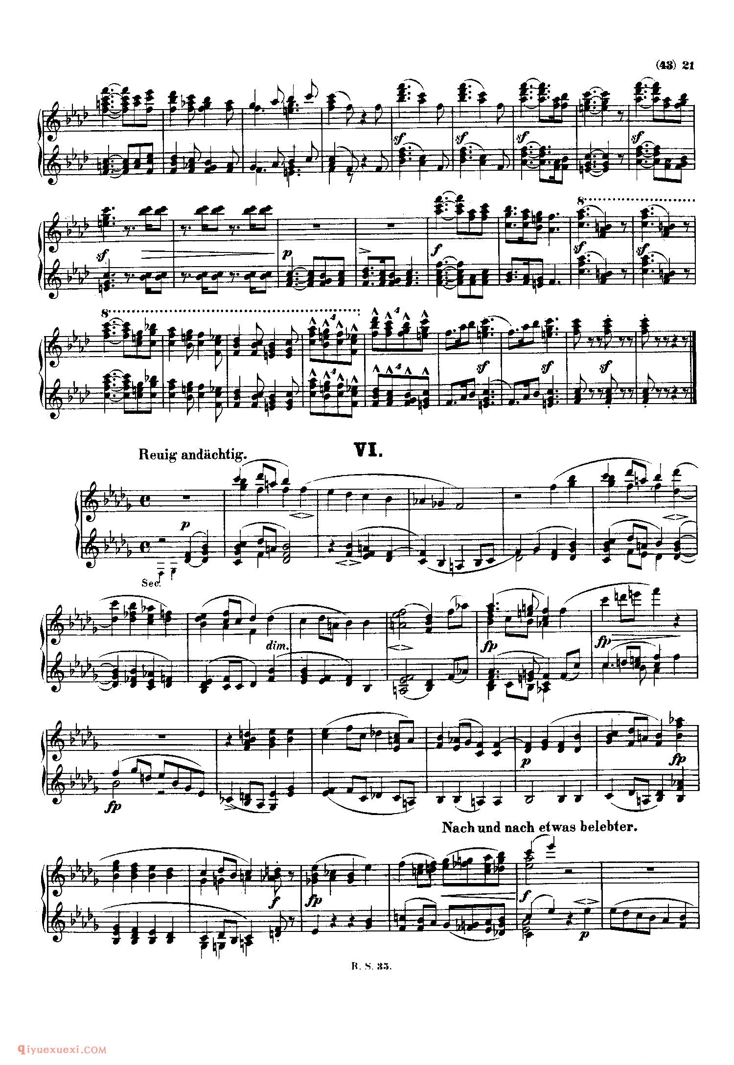 舒曼《来自东方的图画》作品66(四手联弹)_Schumann Bilder aus Osten Op.66_舒曼钢琴谱
