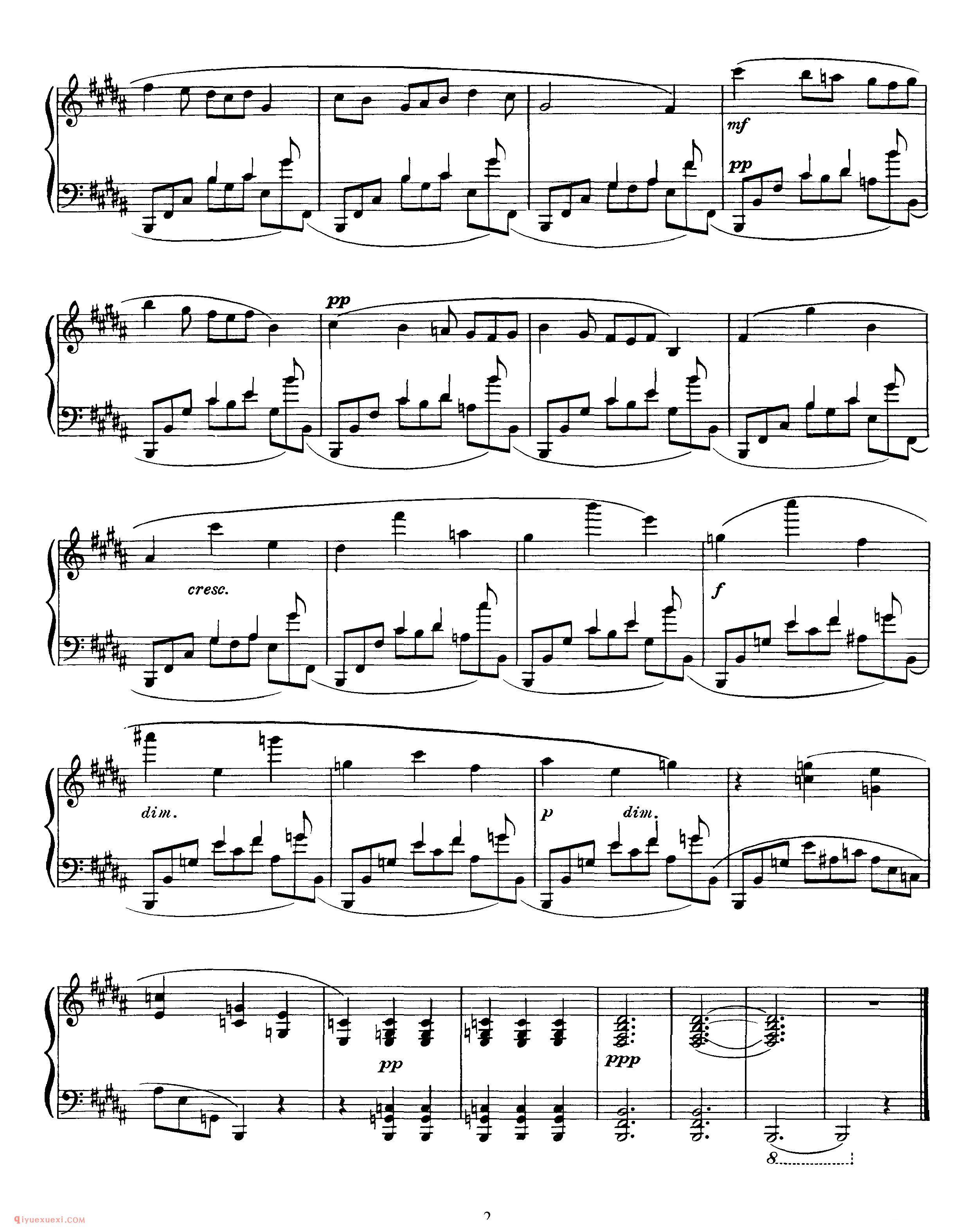 斯克里亚宾《五首前奏曲》作品16_斯克里亚宾钢琴谱