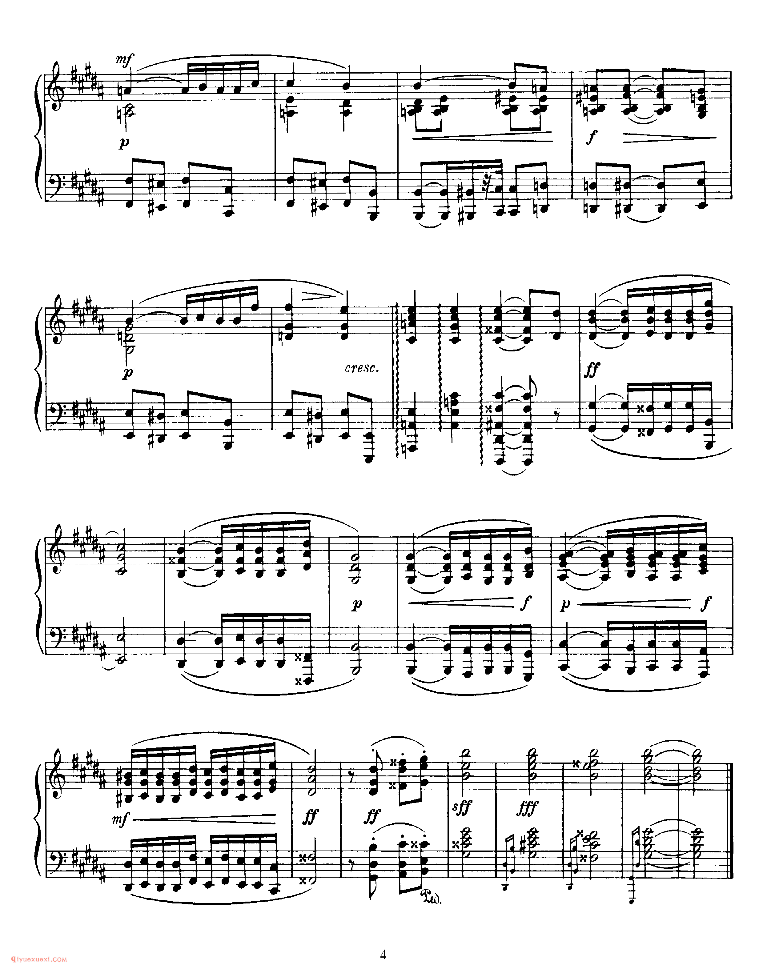斯克里亚宾《五首前奏曲》作品16_斯克里亚宾钢琴谱