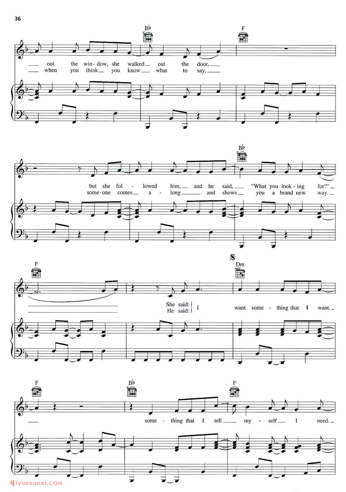 Something That I Want_酷玩乐队(Coldplay)_钢琴乐谱