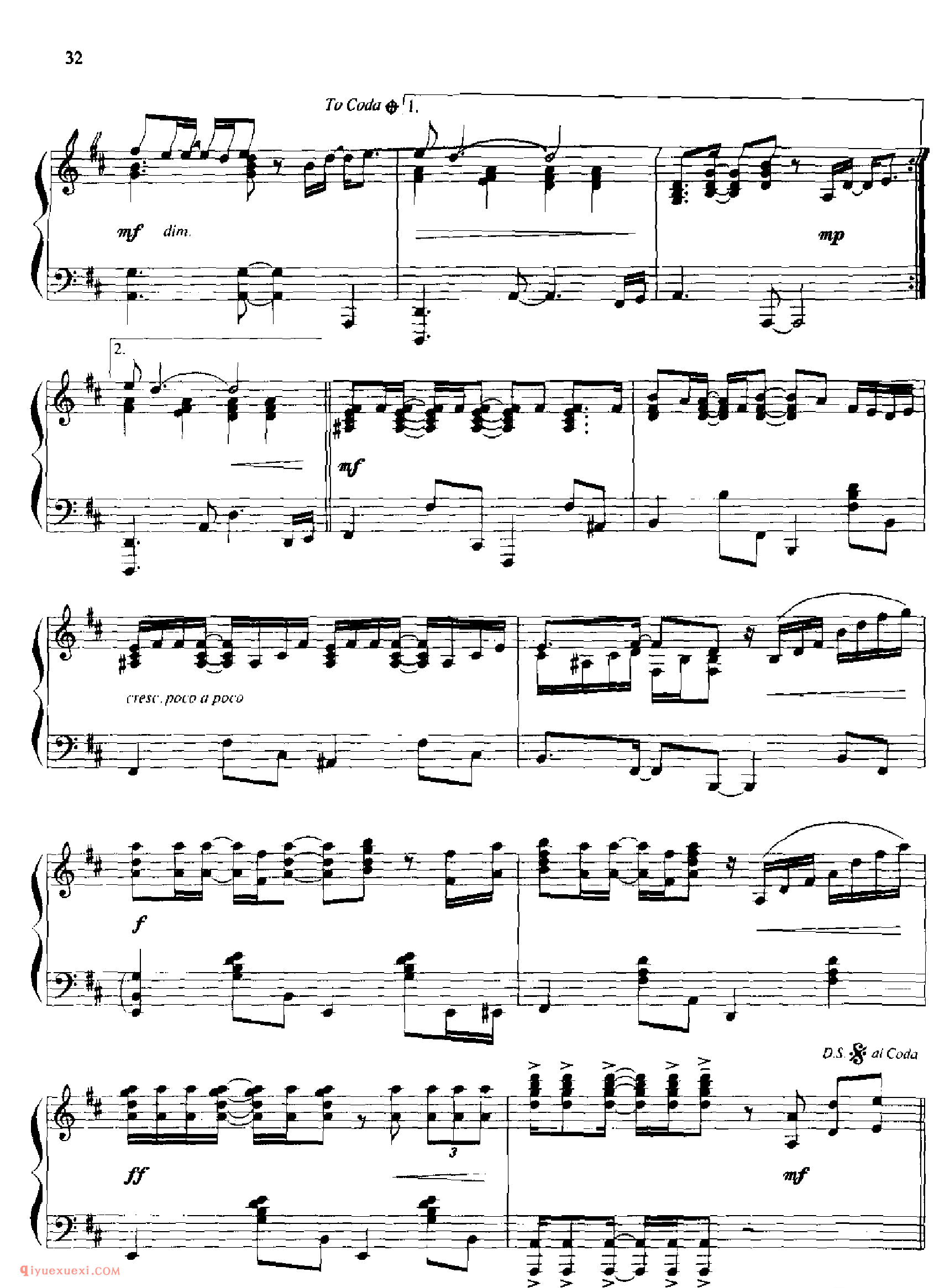 BECAUSE YOU LOVED ME_丹·考斯特_Dan Coates_钢琴高级独奏乐曲谱