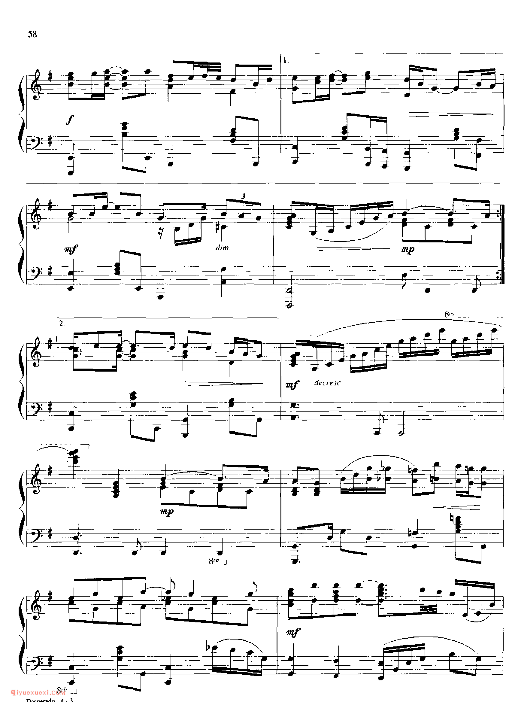 DESPERADO_丹·考斯特_Dan Coates_钢琴高级独奏乐曲谱