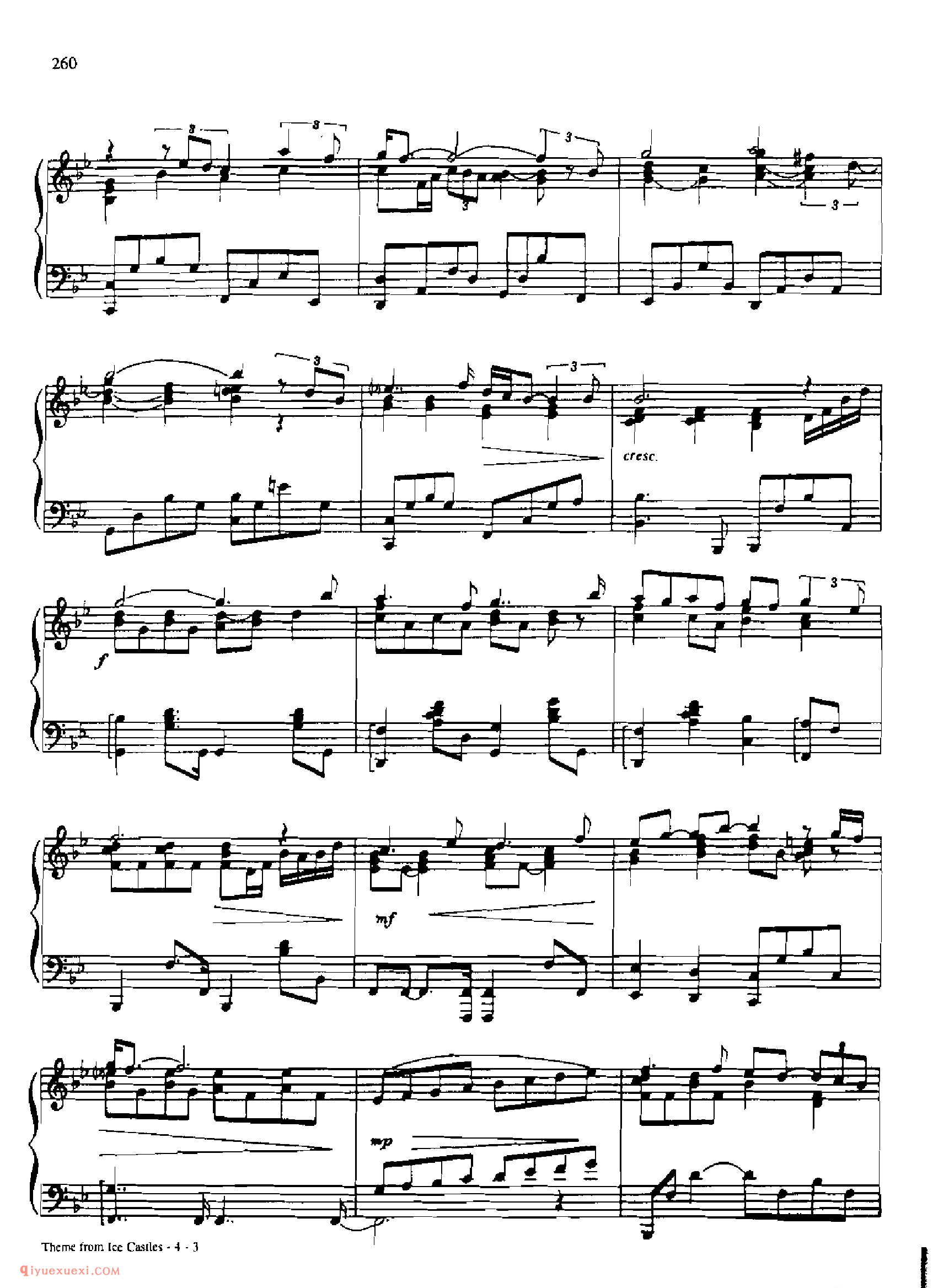 THEME FROM ICE CASTLES_丹·考斯特_Dan Coates_钢琴高级独奏乐曲谱