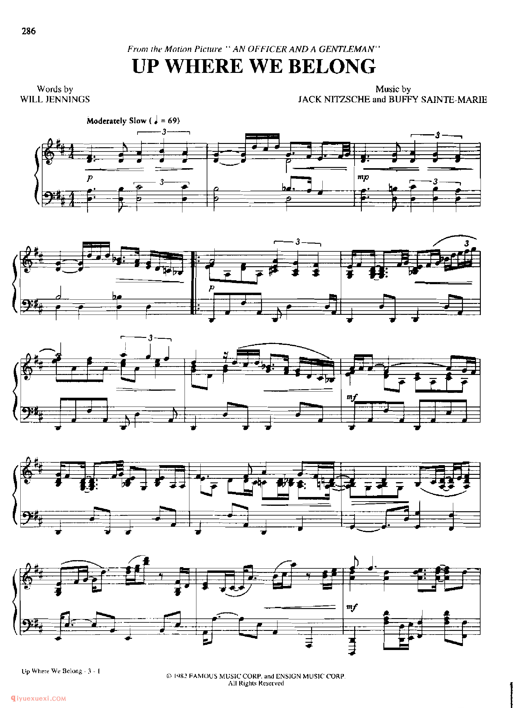 UP WHERE WE BELONG_丹·考斯特_Dan Coates_钢琴高级独奏乐曲谱