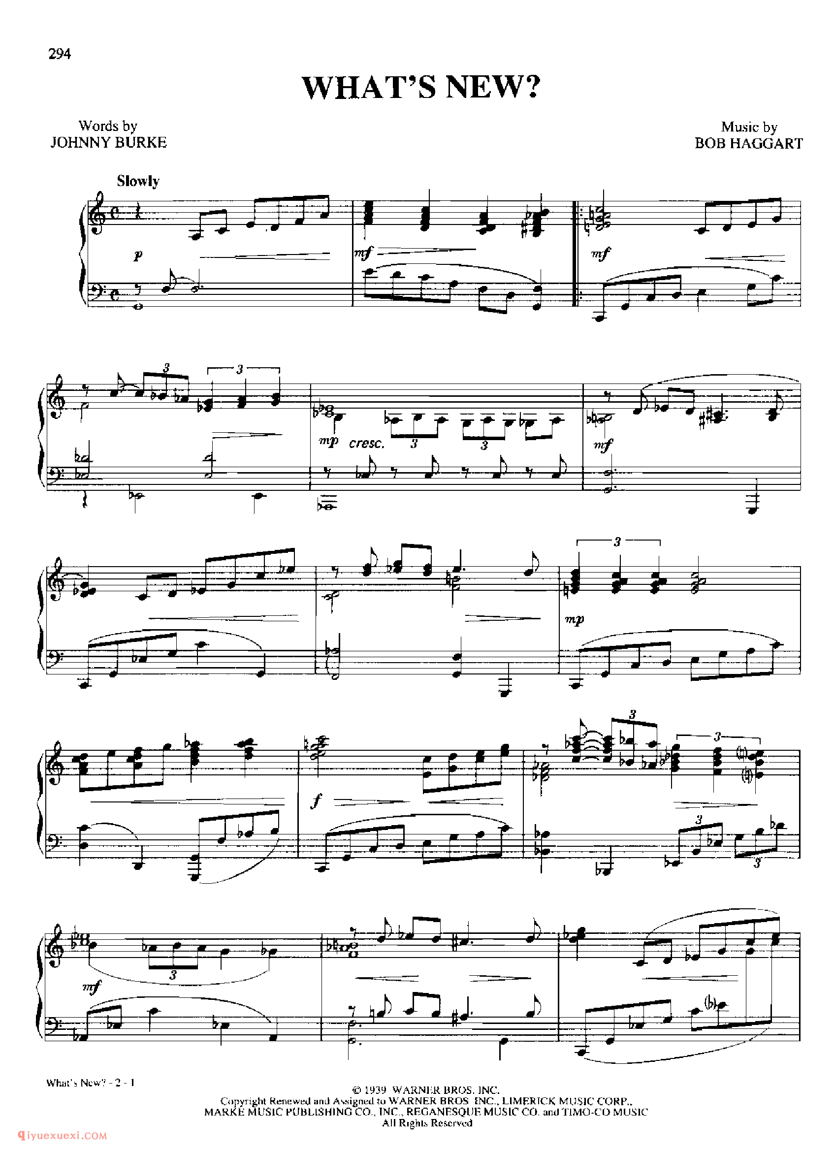 WHAT'S NEW?_丹·考斯特_Dan Coates_钢琴高级独奏乐曲谱