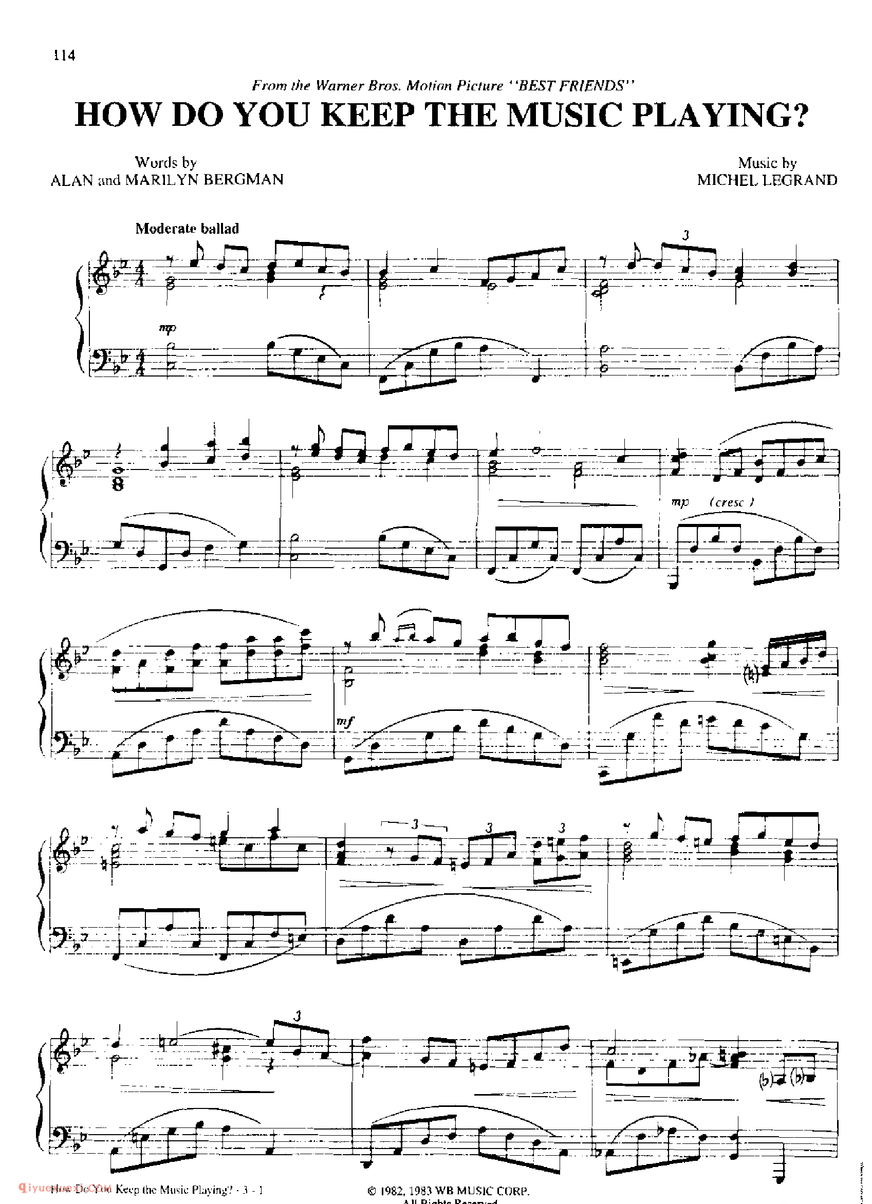 HOW DO YOU KEEP THE MUSIC PLA_丹·考斯特_Dan Coates_钢琴高级独奏乐曲谱