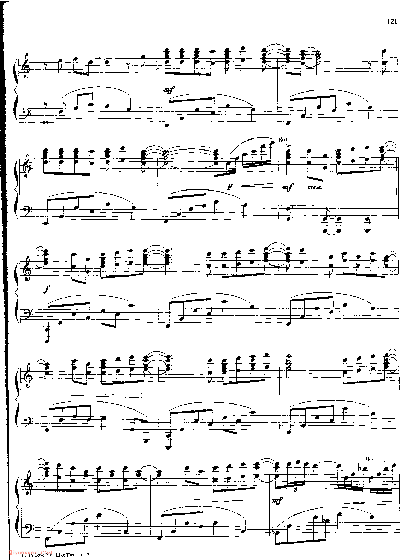 I CAN LOVE YOU LIKE THAT_丹·考斯特_Dan Coates_钢琴高级独奏乐曲谱