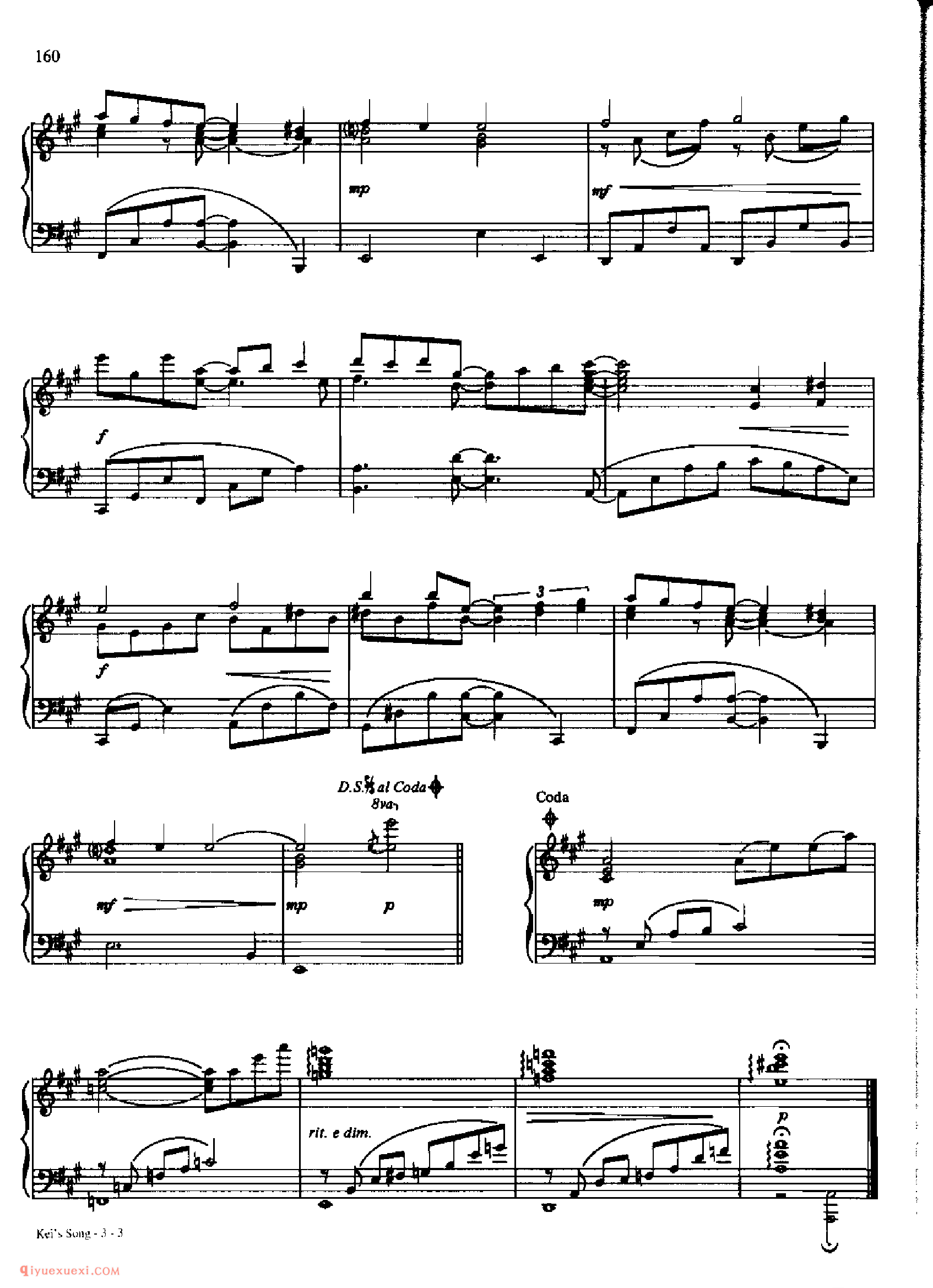 KEI'S SONG_丹·考斯特_Dan Coates_钢琴高级独奏乐曲谱