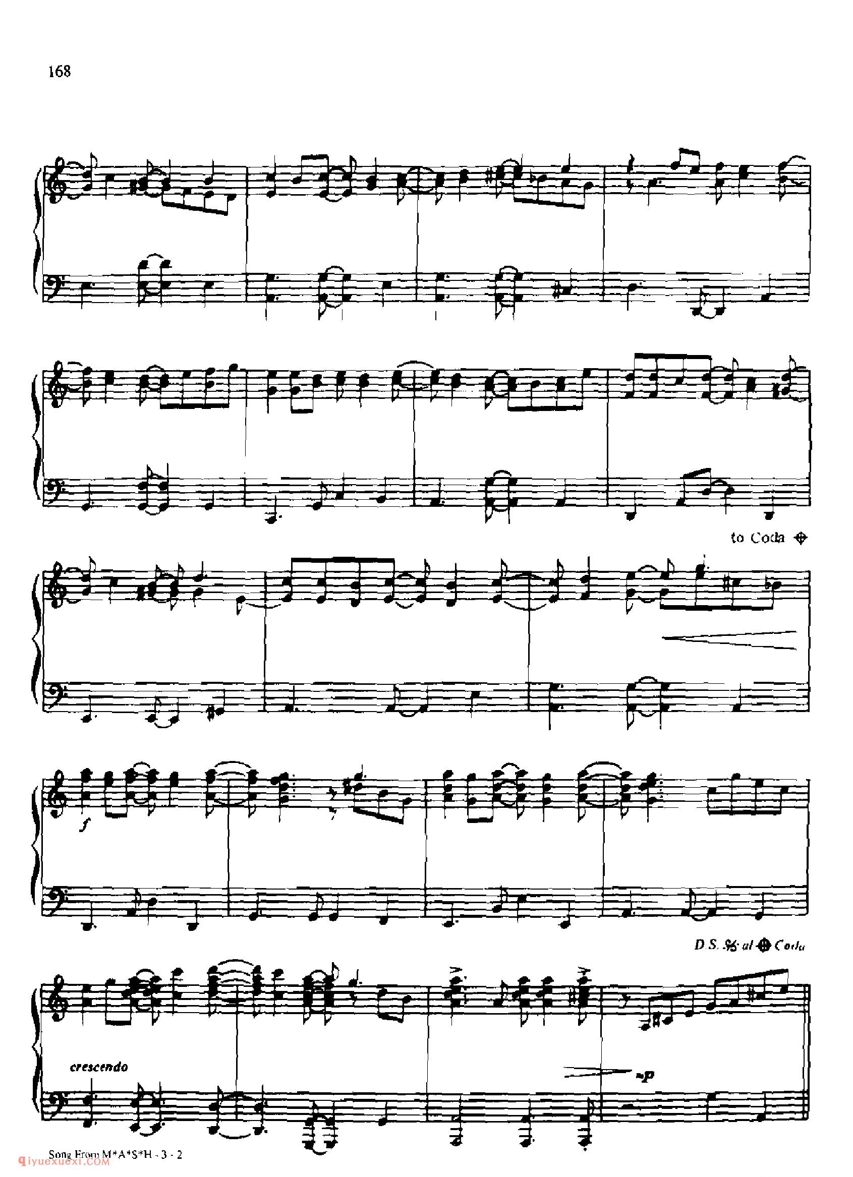 SONG FROM M*A*S*H_丹·考斯特_Dan Coates_钢琴高级独奏乐曲谱