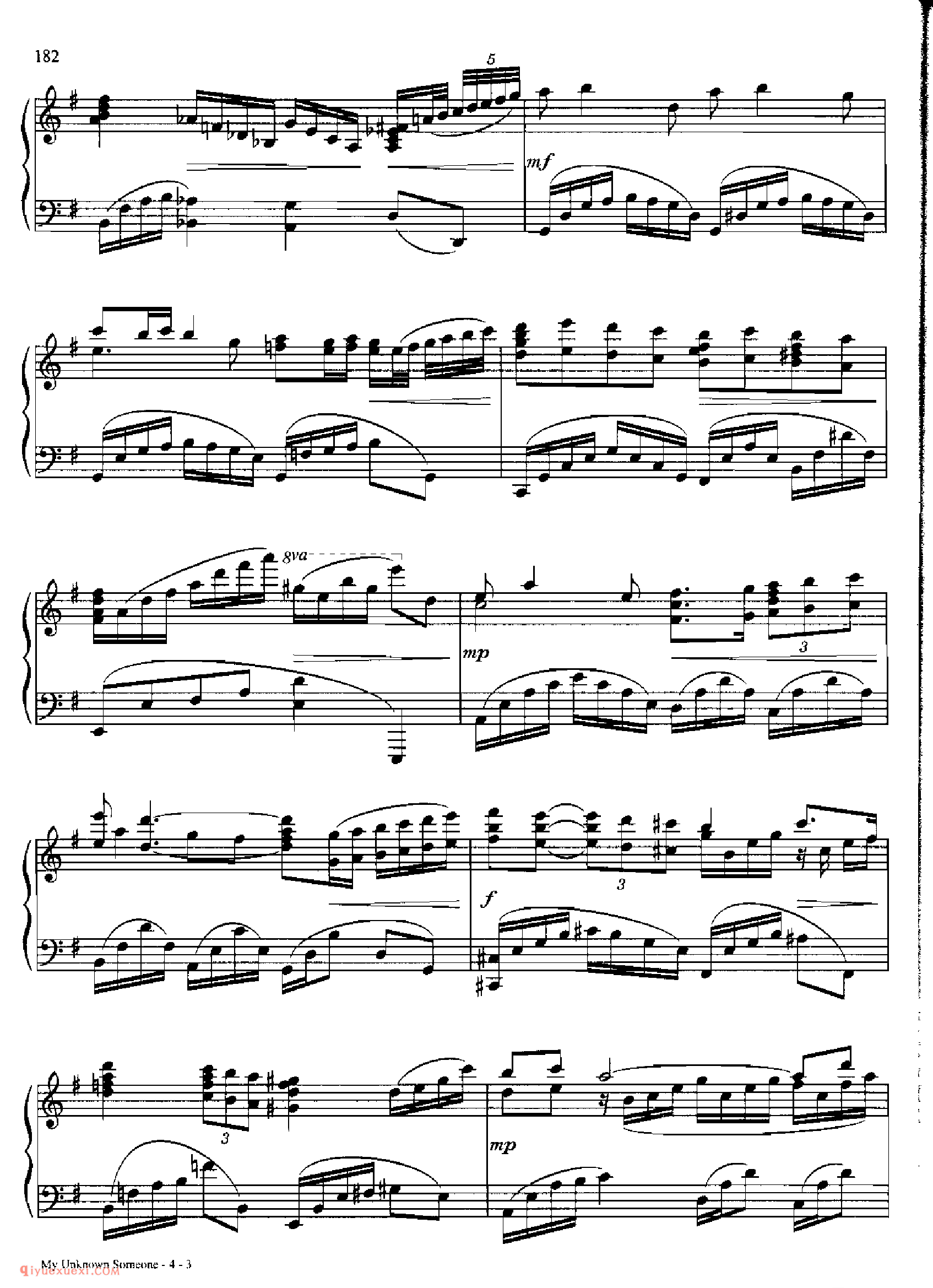 MY UNKNOWN SOMEONE_丹·考斯特_Dan Coates_钢琴高级独奏乐曲谱
