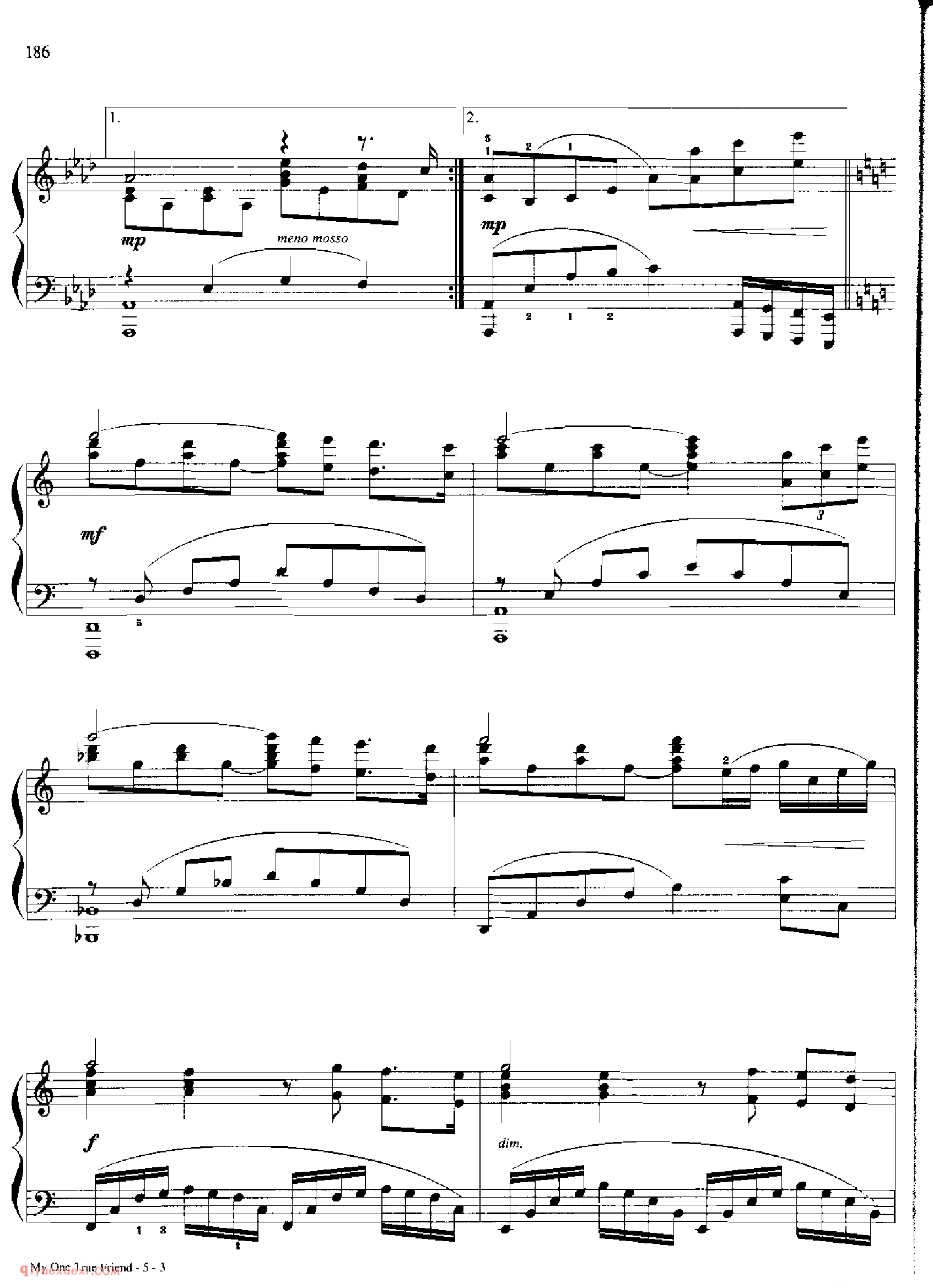 MY ONE TRUE FRIEND_丹·考斯特_Dan Coates_钢琴高级独奏乐曲谱