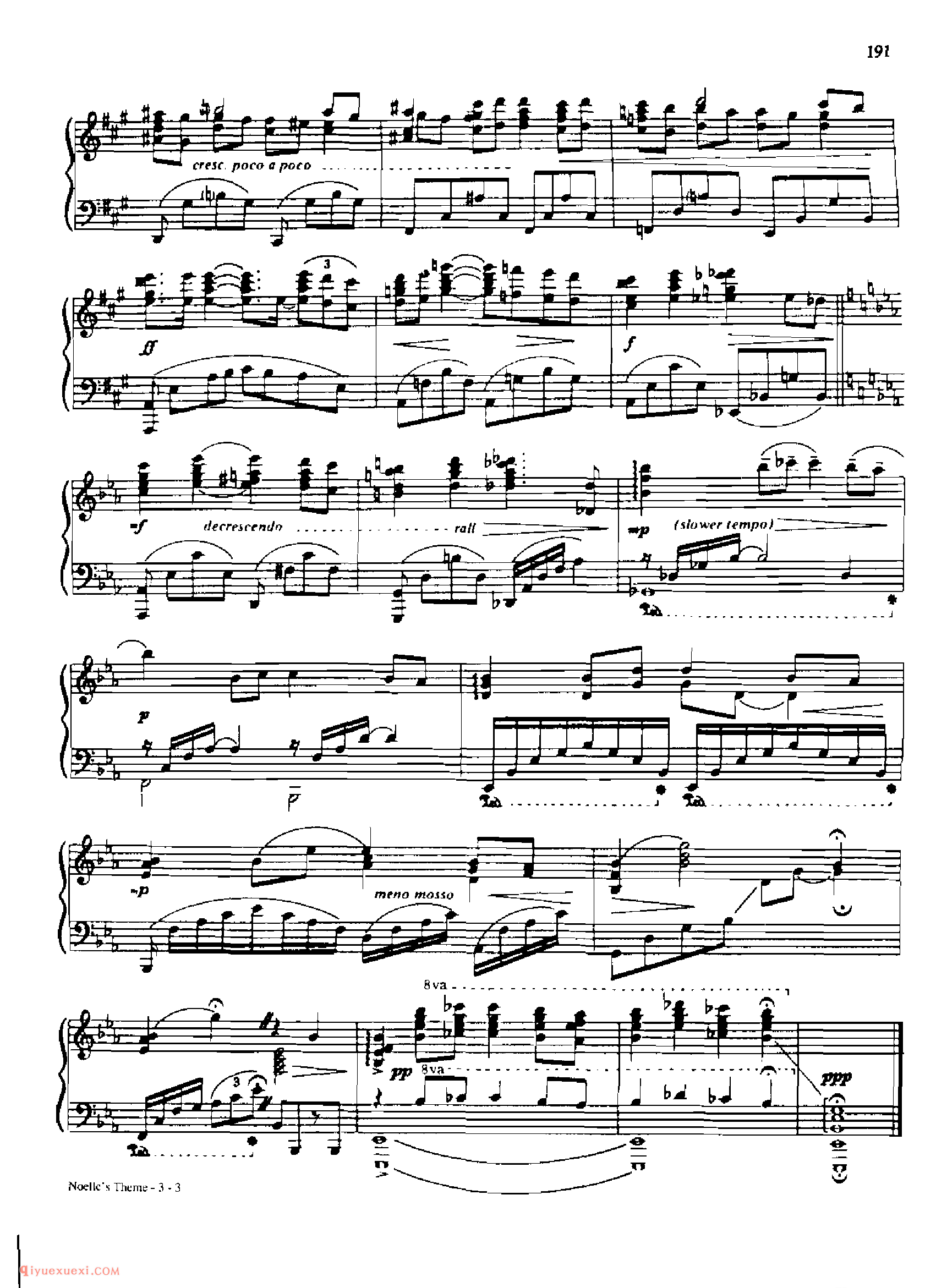 NOELLE'S THEME_丹·考斯特_Dan Coates_钢琴高级独奏乐曲谱