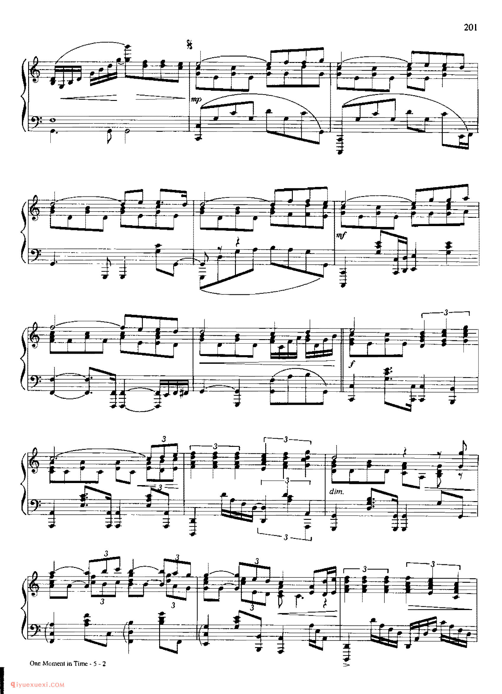 ONE MOMENT IN TIME_丹·考斯特_Dan Coates_钢琴高级独奏乐曲谱