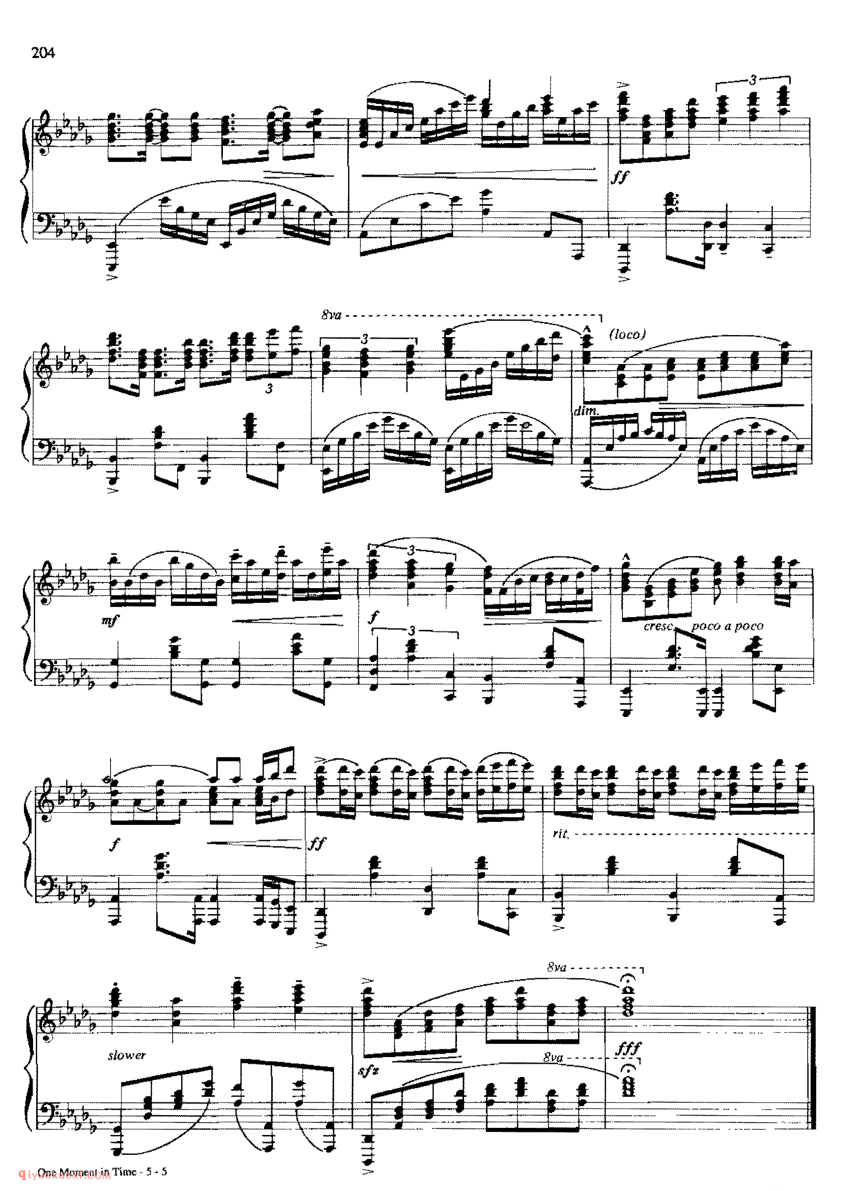 ONE MOMENT IN TIME_丹·考斯特_Dan Coates_钢琴高级独奏乐曲谱
