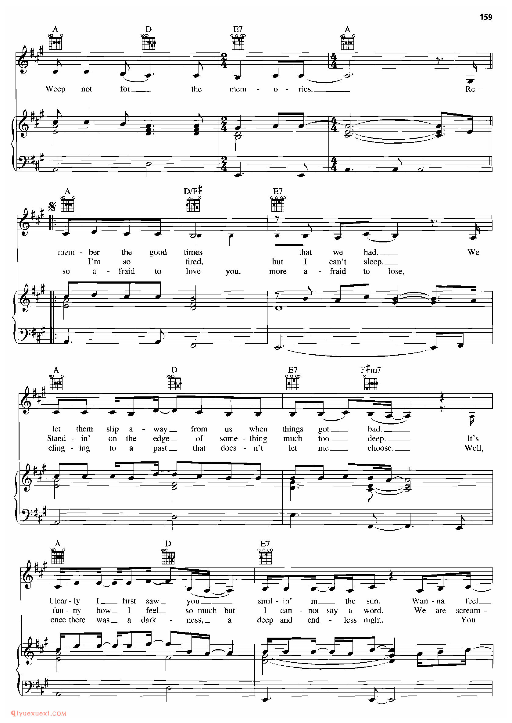 I WILL REMEMBER YOU_钢琴•声乐•吉他_世界经典影视乐曲谱