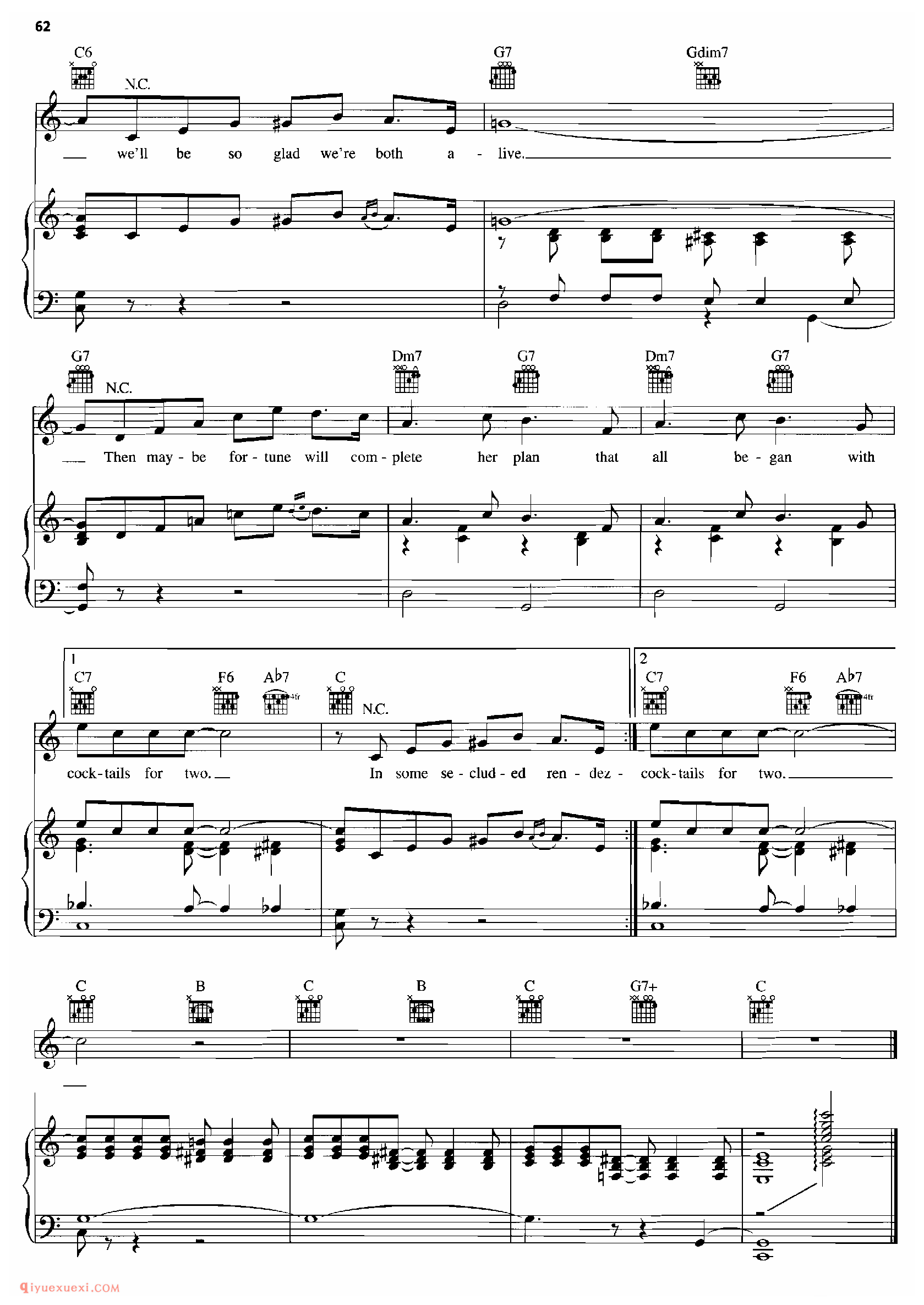 COCKTAILS FOR TWO_钢琴•声乐•吉他_世界经典影视乐曲谱