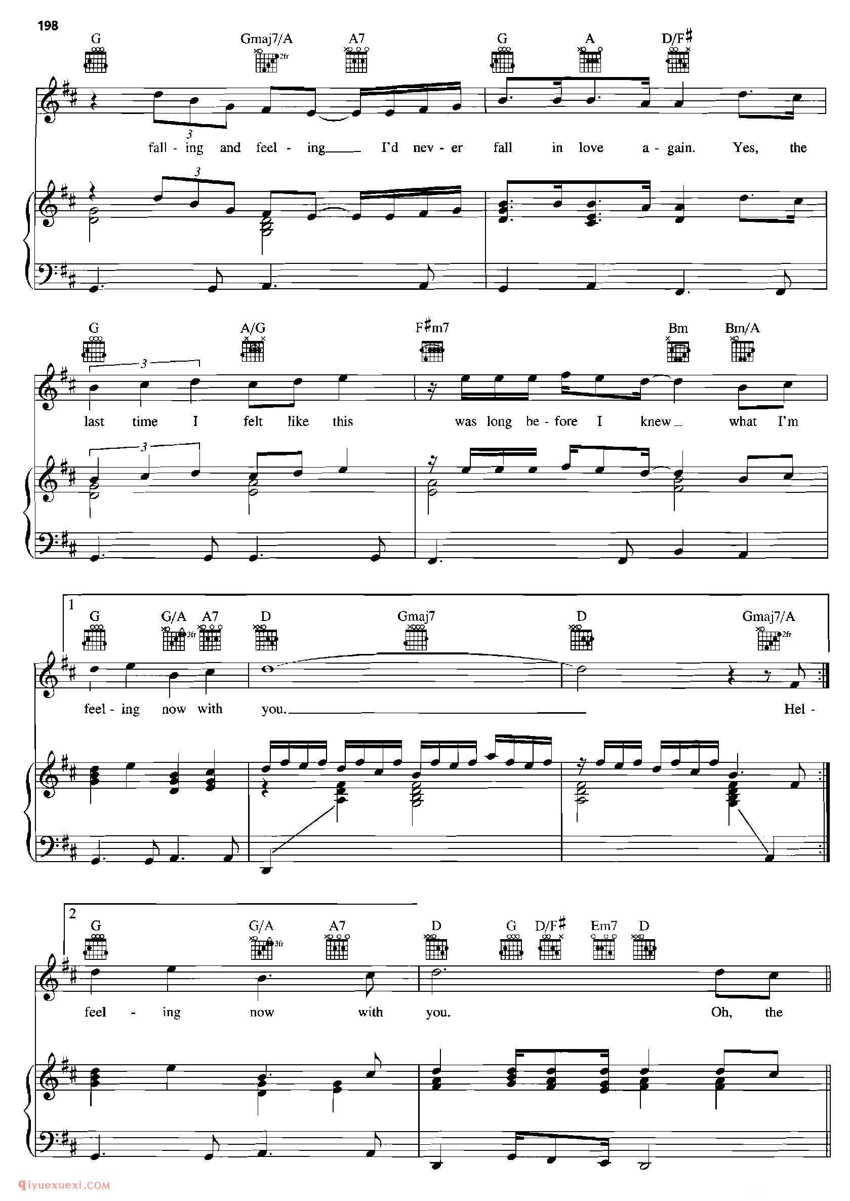 THE LAST TIME !FELT LIKE THIS_钢琴•声乐•吉他_世界经典影视乐曲谱