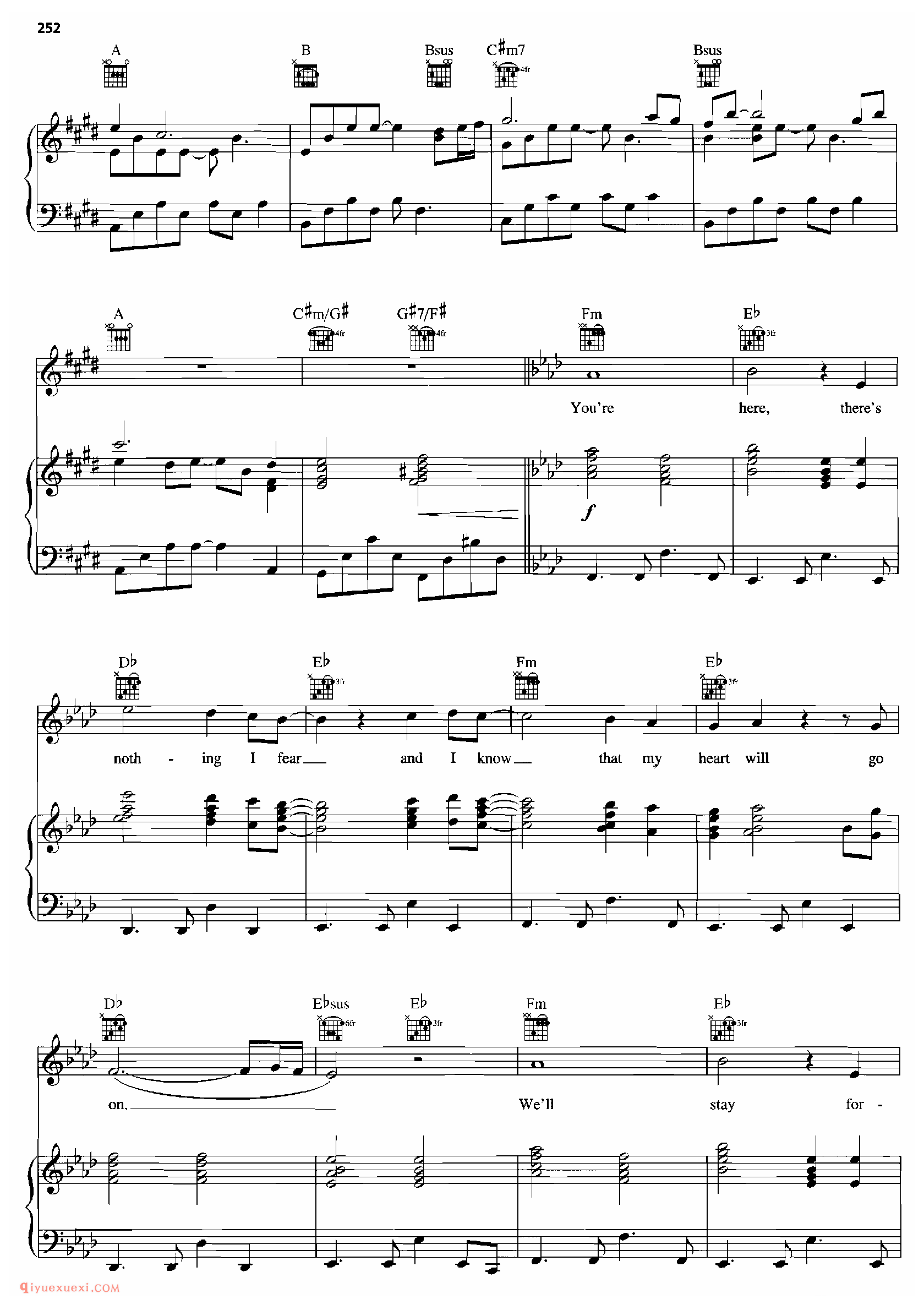 MY HEART WILL GO ON_钢琴•声乐•吉他_世界经典影视乐曲谱