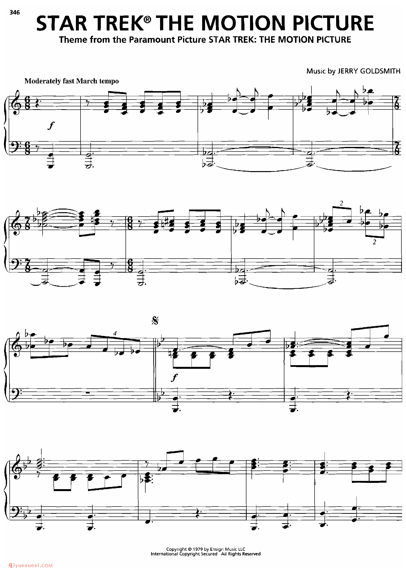 STAR TREKR THE MOTION PICTURE_钢琴•声乐•吉他_世界经典影视乐曲谱
