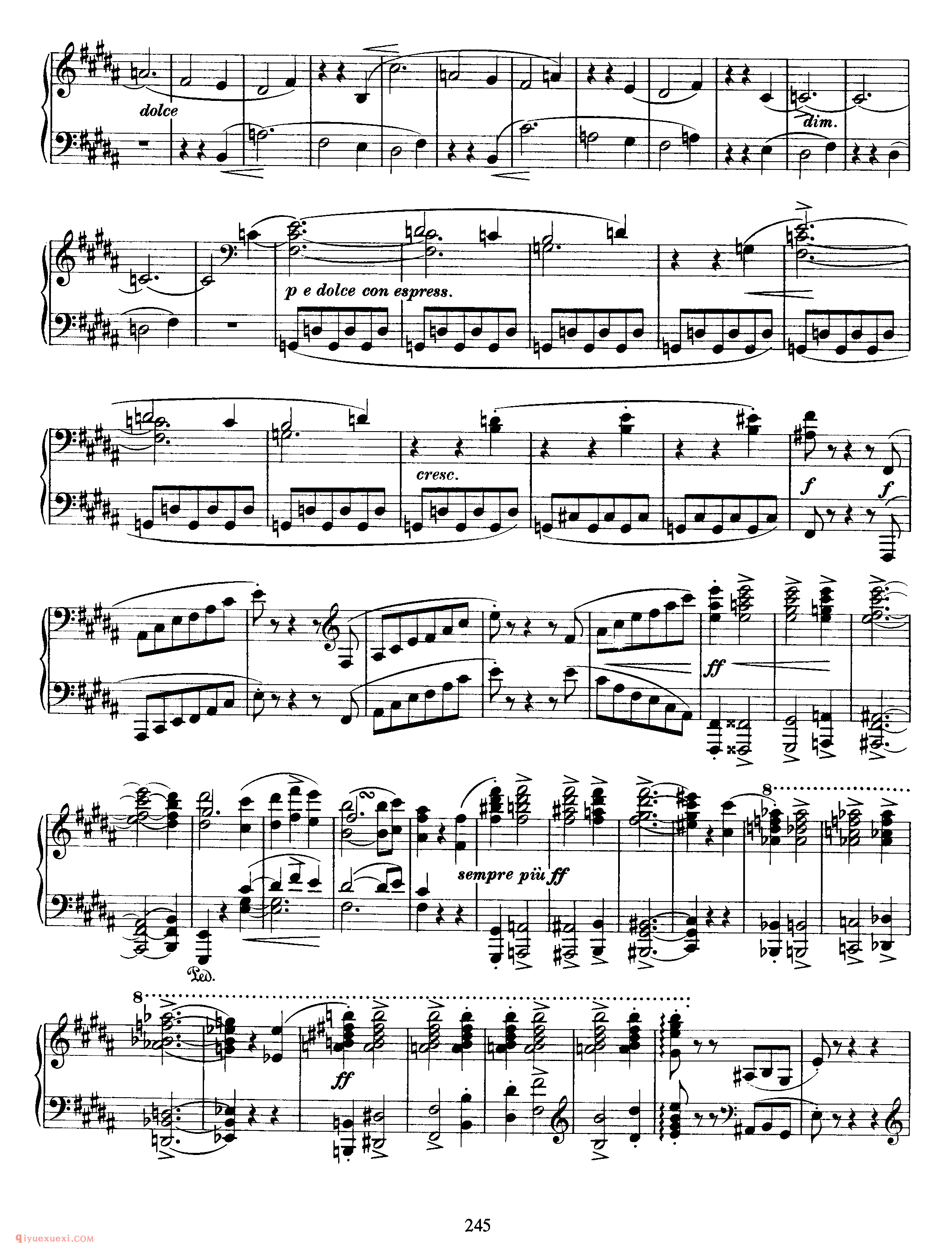 勃拉姆斯《谐谑曲》作品4_ Scherzo Op.4_约翰内斯·勃拉姆斯钢琴乐谱