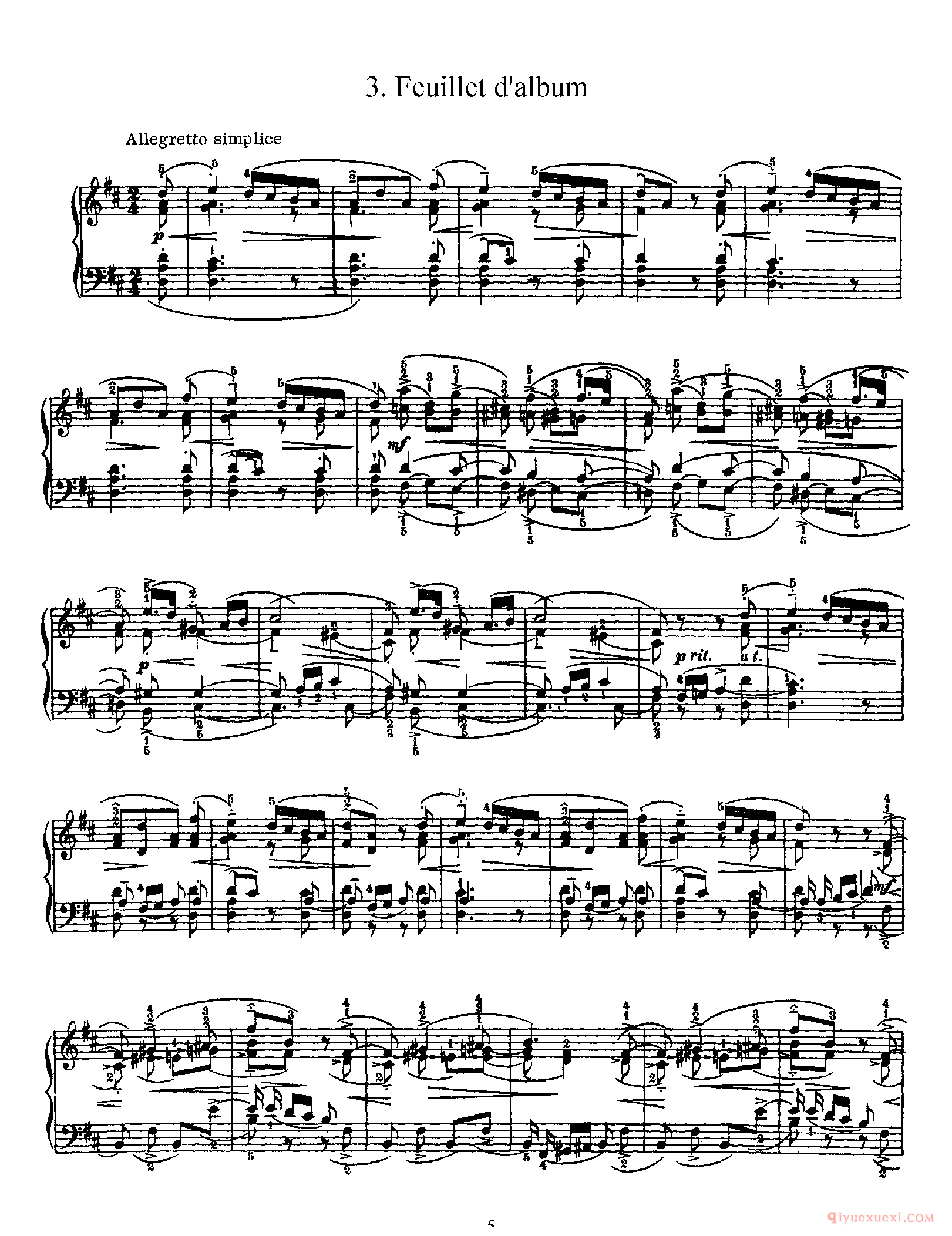 柴科夫斯基《6首钢琴小品》作品19_Tchaikovsky Six Pieces Op.19