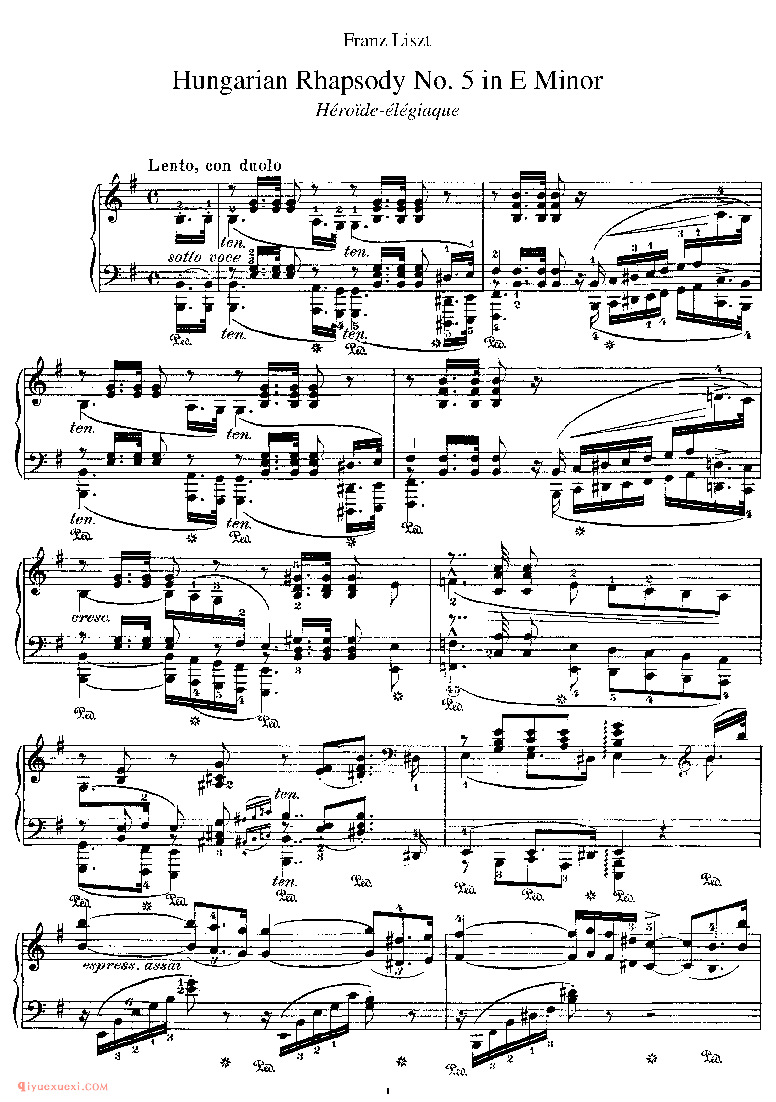 李斯特匈牙利狂想曲第5号_Hungarian Rhapsody No 5 in e_李斯特钢琴乐谱