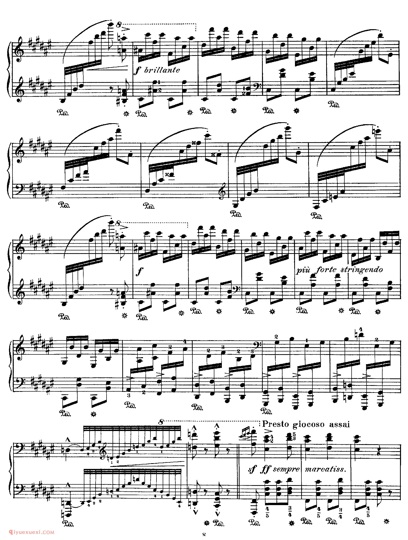 李斯特匈牙利狂想曲第8号_Hungarian Rhapsody No 8 in f#_李斯特钢琴乐谱