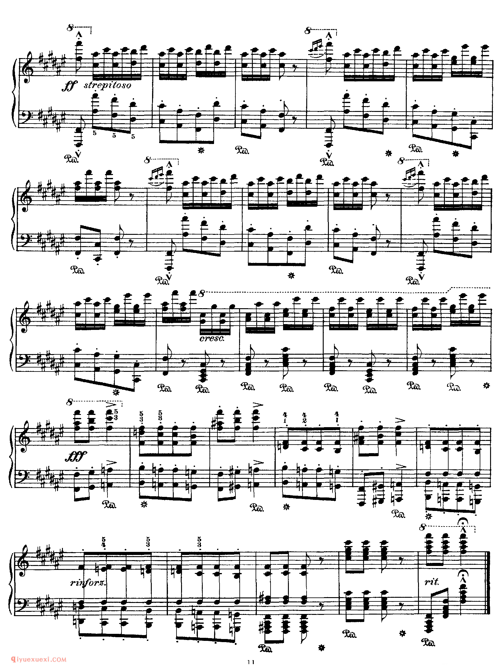 李斯特匈牙利狂想曲第8号_Hungarian Rhapsody No 8 in f#_李斯特钢琴乐谱