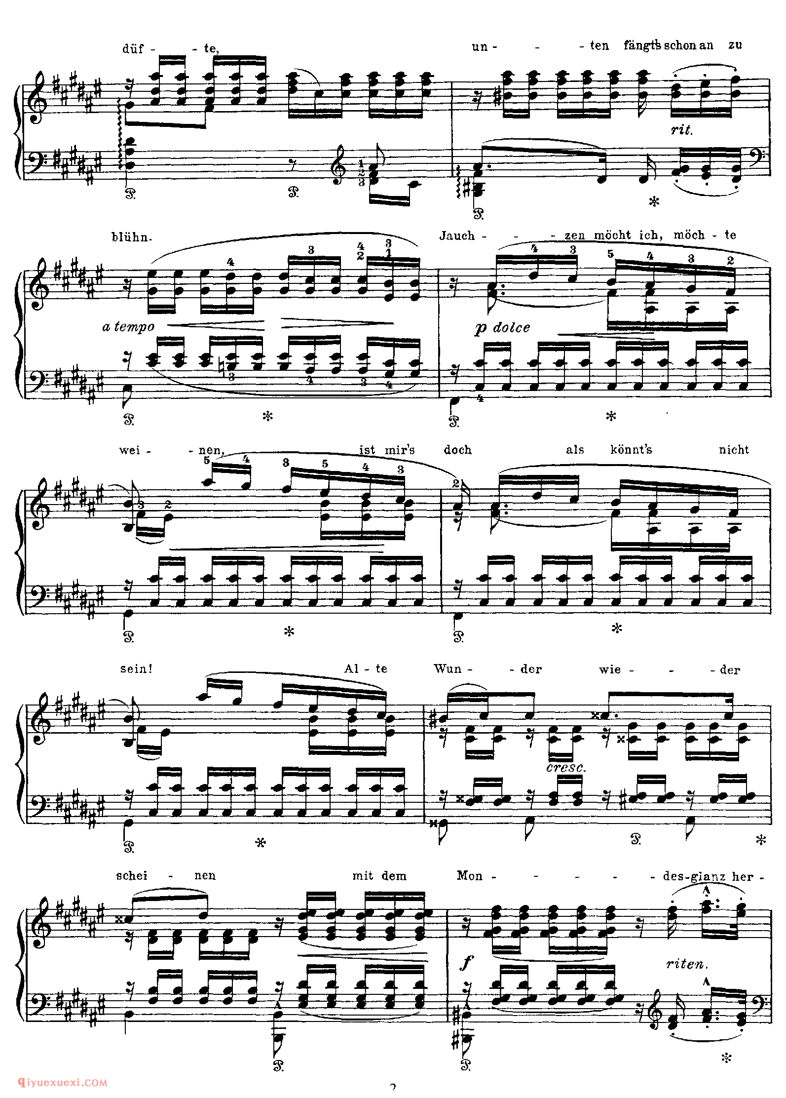 Fruhlingsnacht (Schumann)_改编其他人_李斯特钢琴乐谱