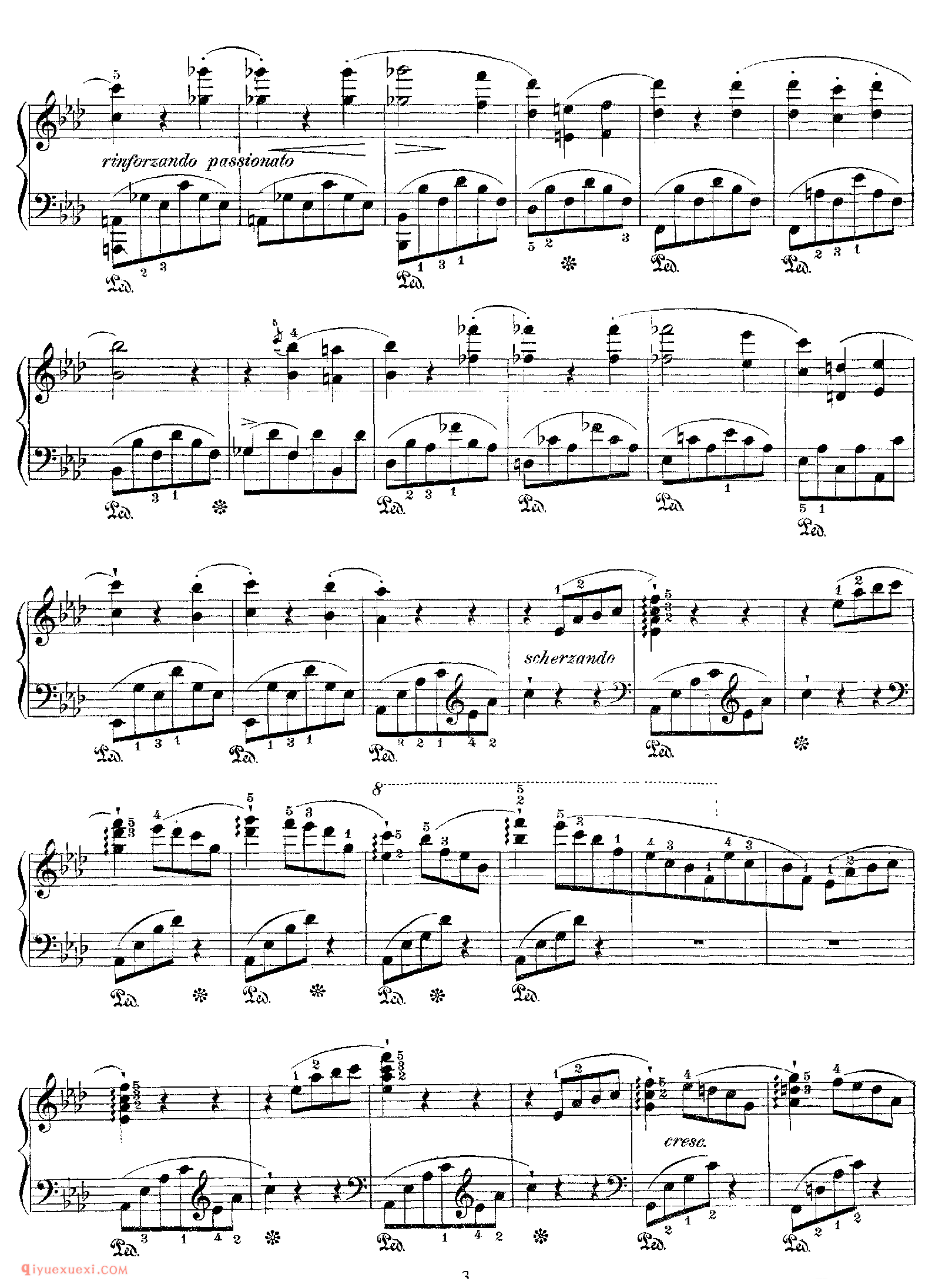 李斯特降A大调纪念册页 S.165_李斯特钢琴乐谱