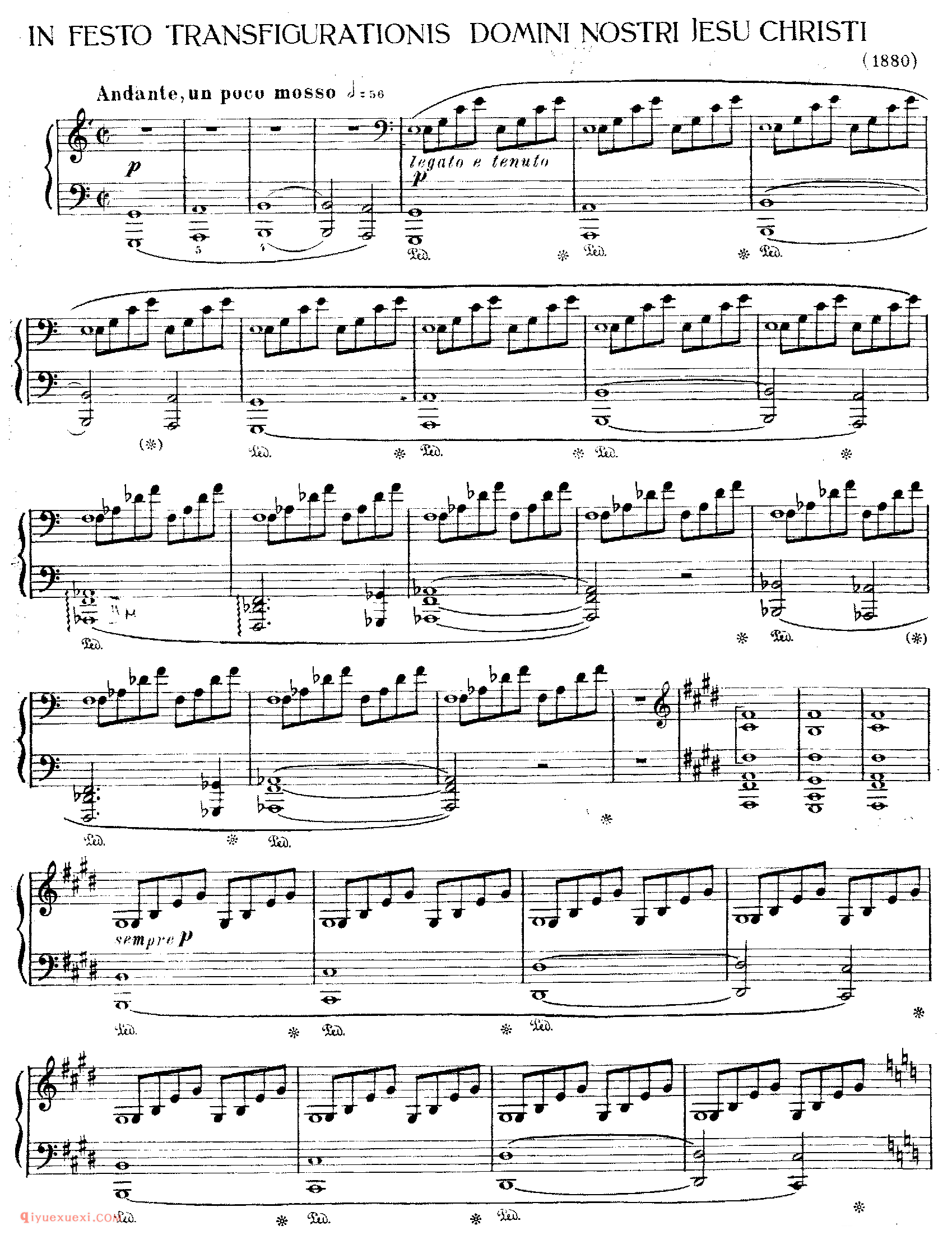 李斯特我主耶稣基督之变形 S.188_李斯特钢琴乐谱