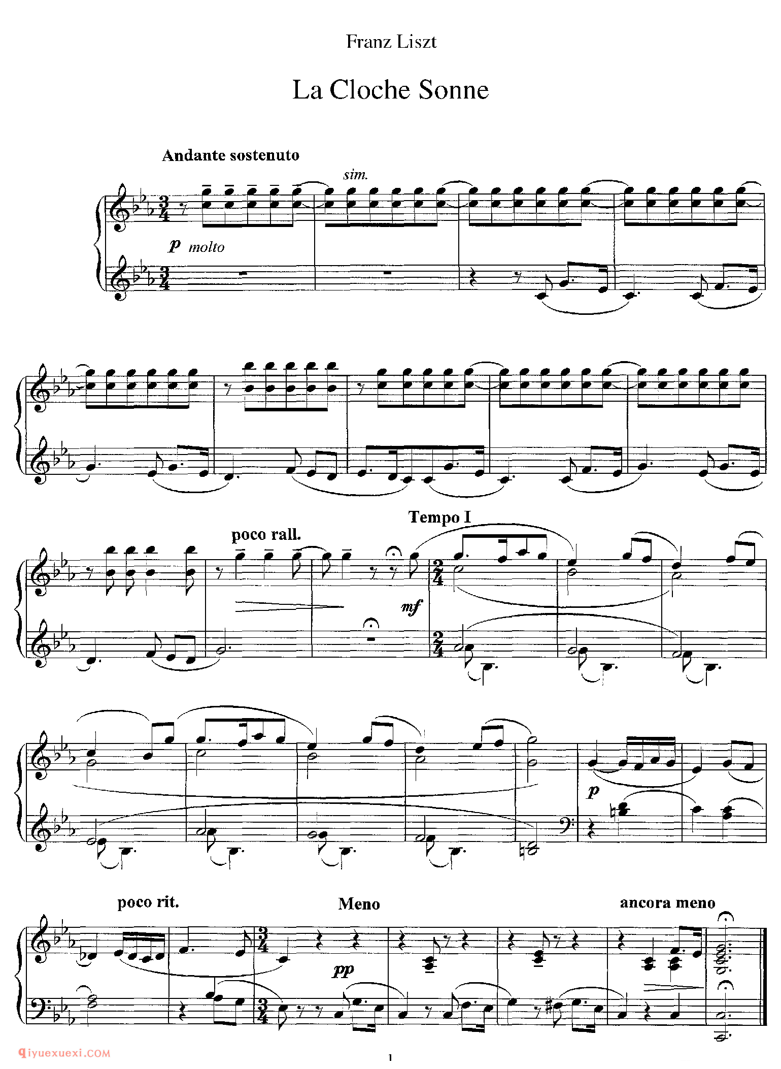 La Cloche Sonne_李斯特钢琴乐谱