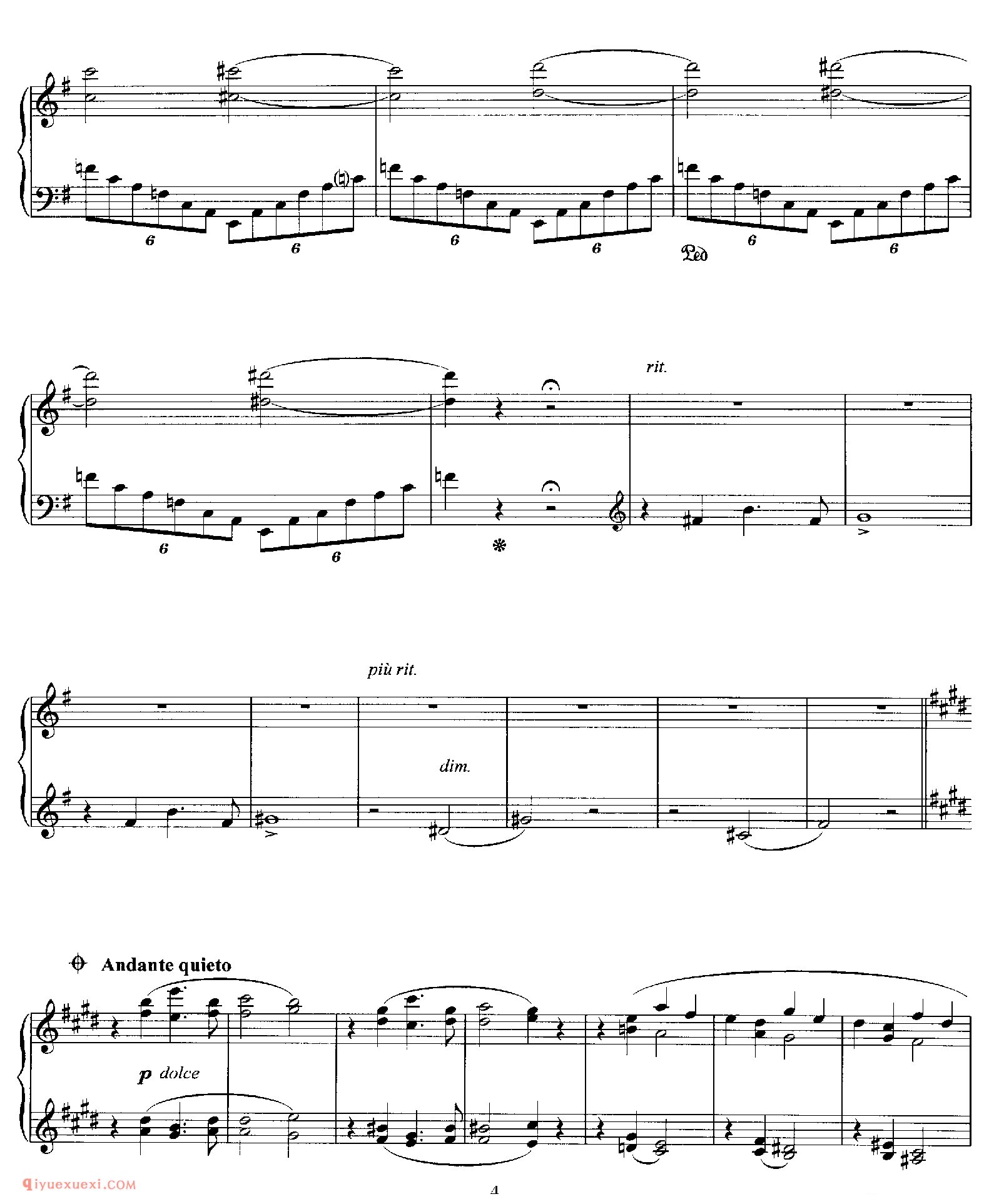 李斯特《夜曲“沉睡,思考和回答”》Schlaflos, Frage und Antwort, Nocturne S.203_李斯特钢琴乐谱