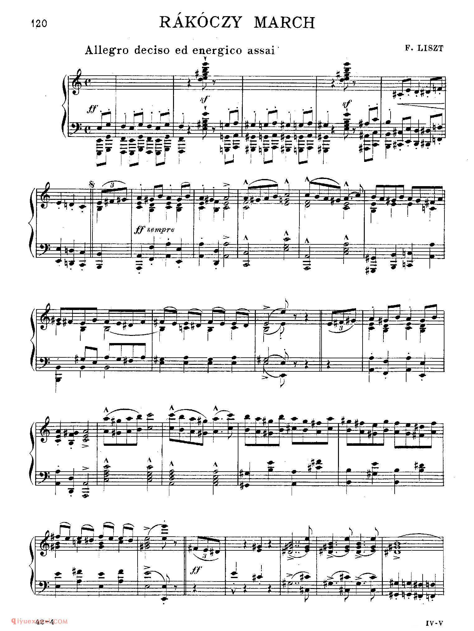 李斯特拉克奇进行曲(Liszt:Rakoczy March)_李斯特钢琴乐谱