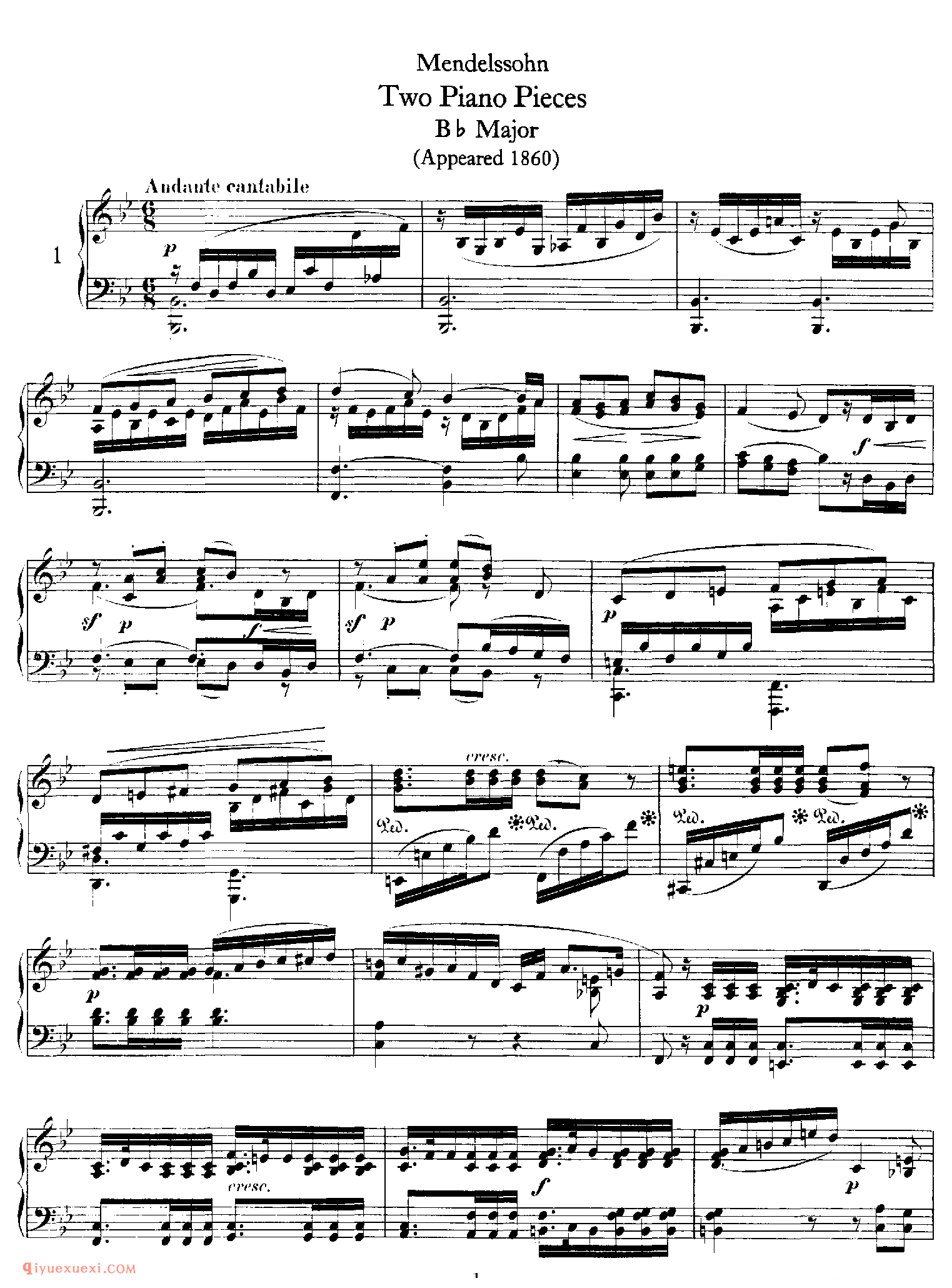 2 Pieces (1860)_协奏曲_门德尔松钢琴谱
